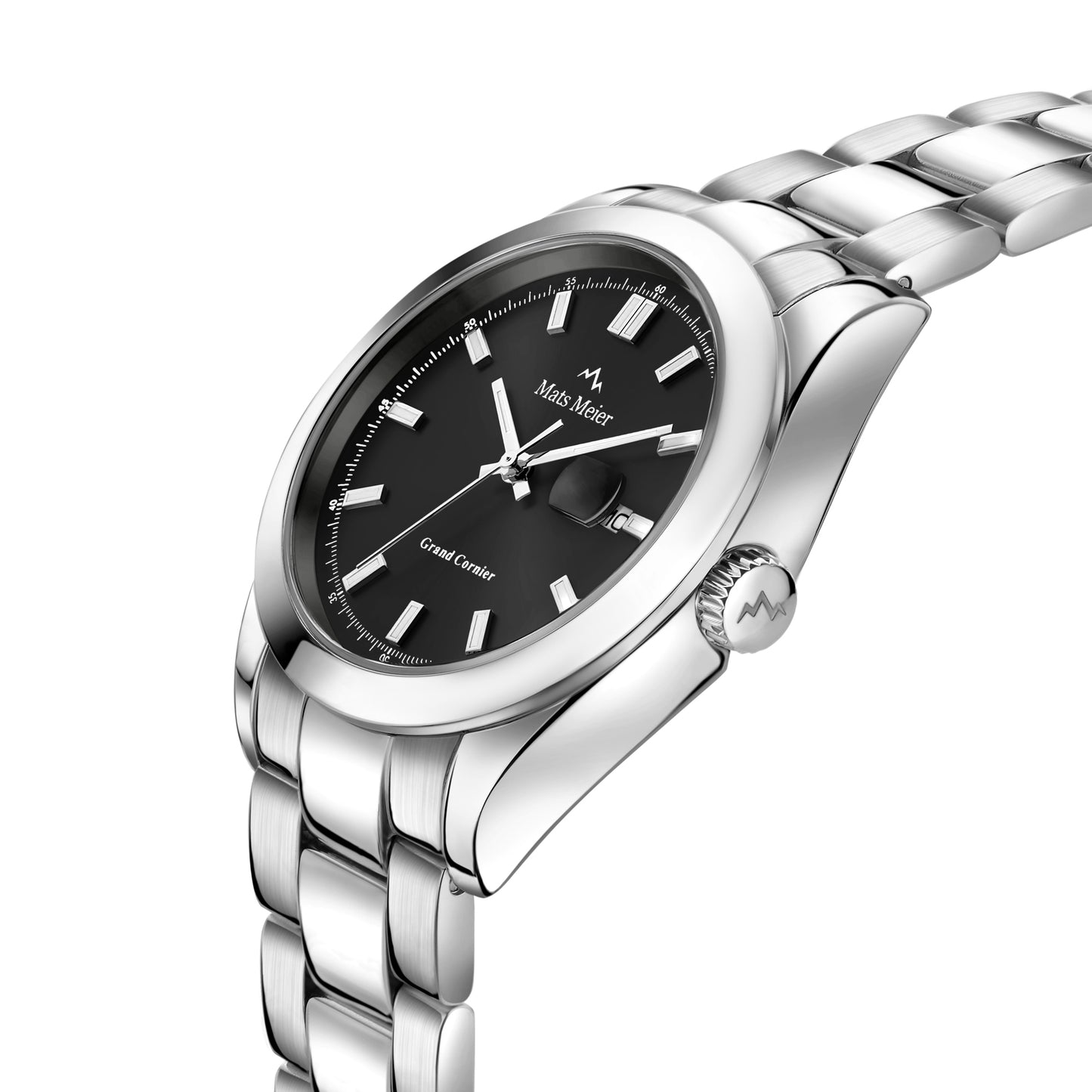 Grand Cornier mens watch silver coloured and black