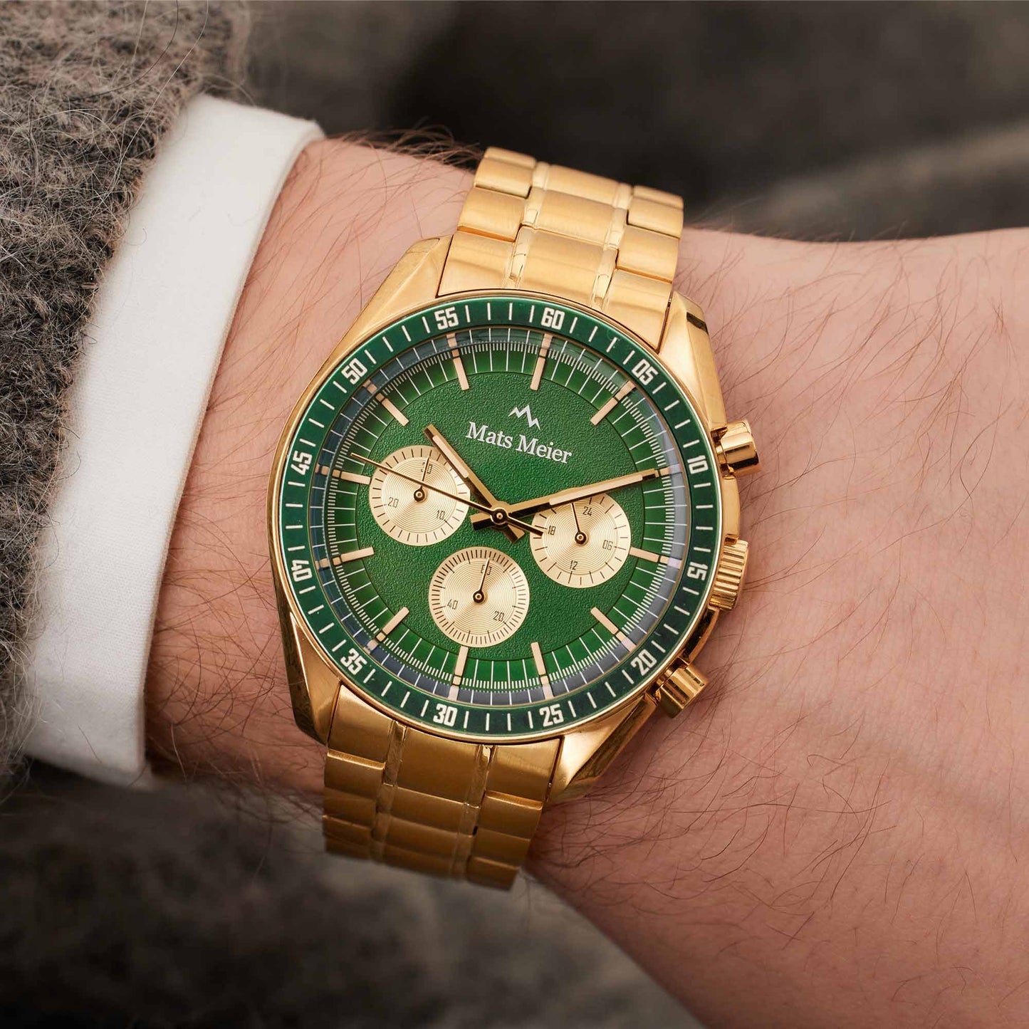 Grand Combin chronograph mens watch and watch box gift set