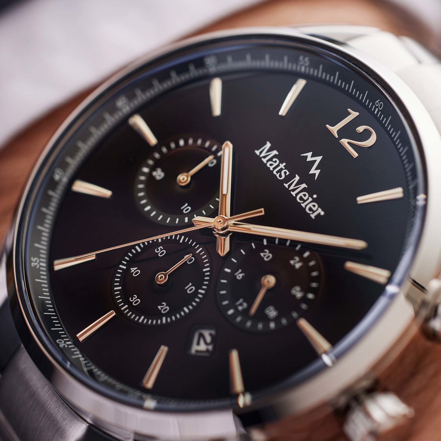 Grand Cornier chronograph mens watch black / silver colored
