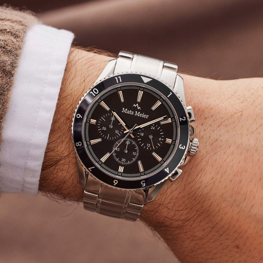 Grand Combin chronograph mens watch and watch box gift set