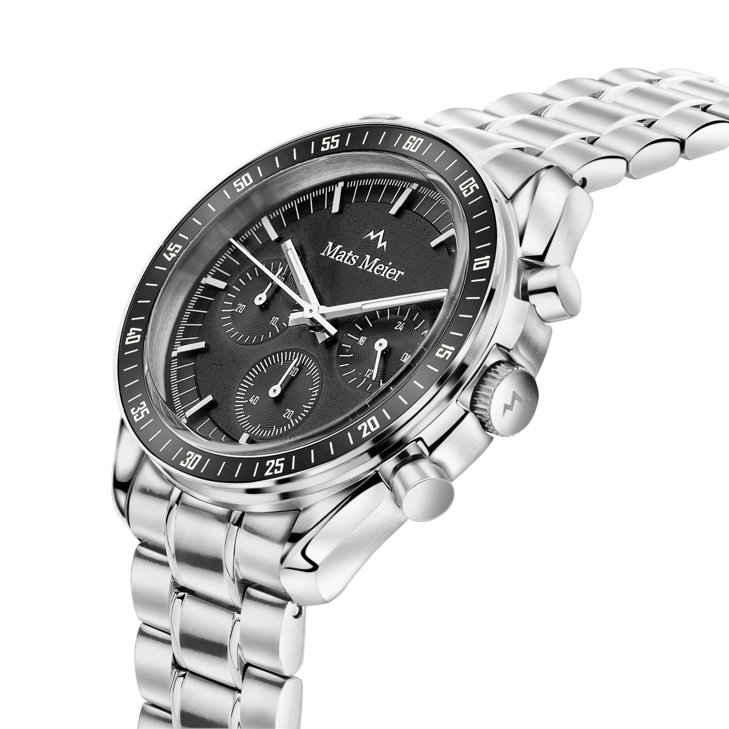 Arosa Racing chronograph mens watch silver coloured and black