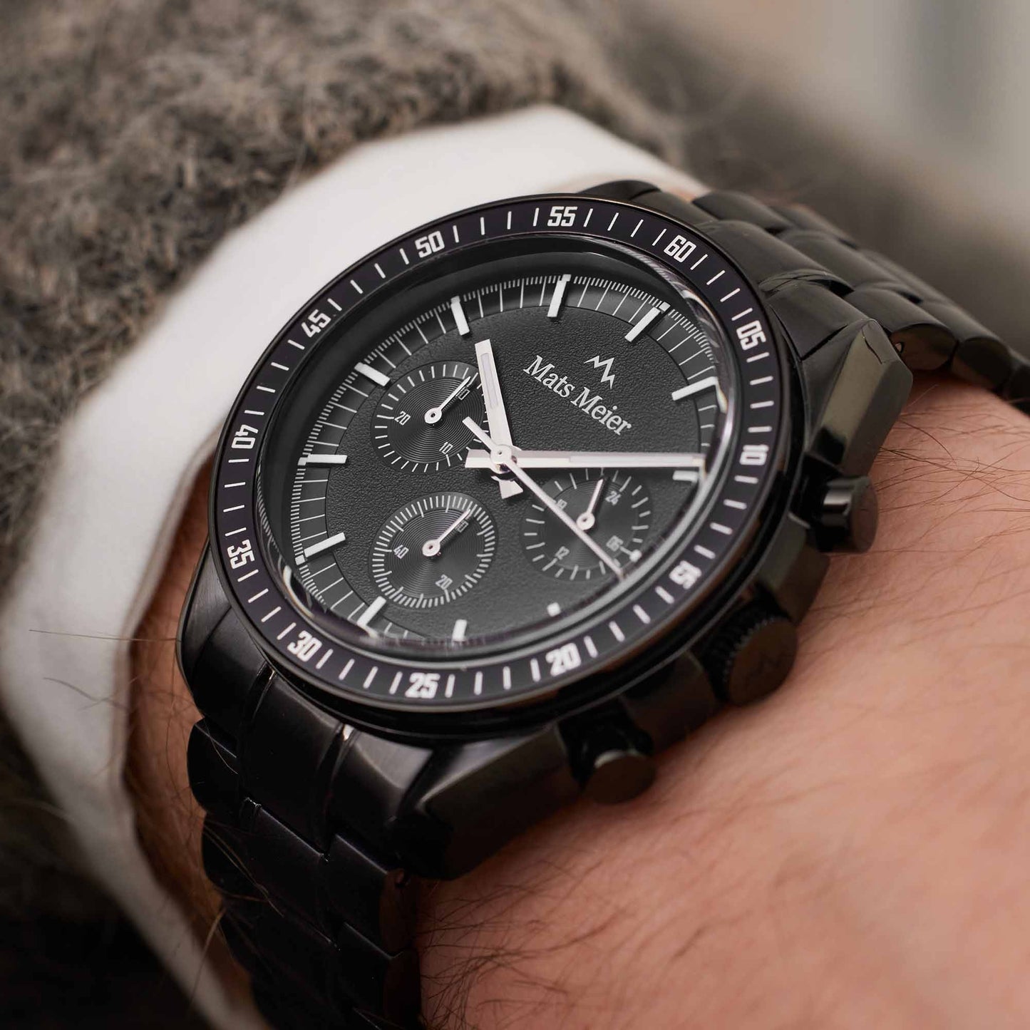 Grand Combin chronograph mens watch and watch box gift set