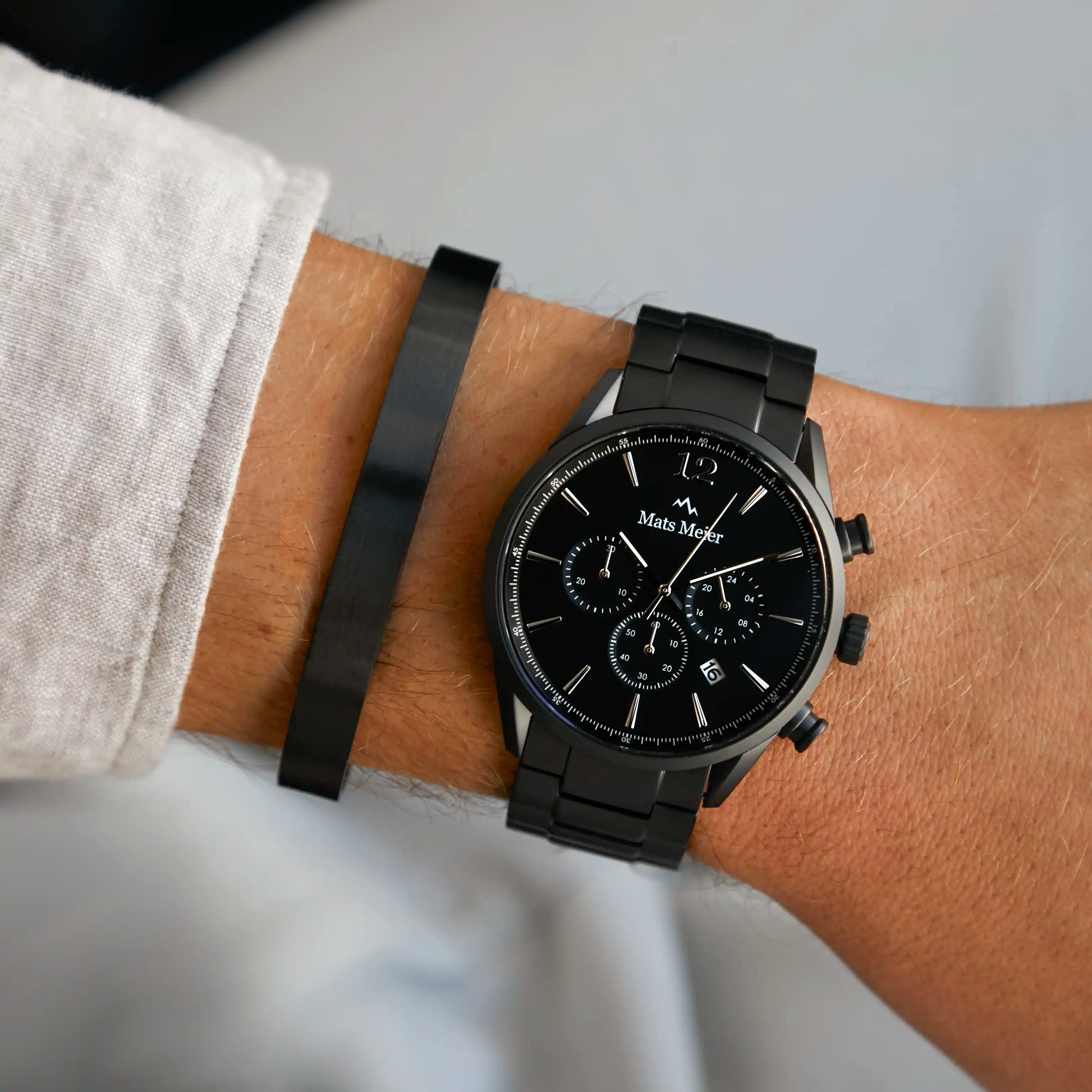 Annecy Matt Black Steel Bracelet
