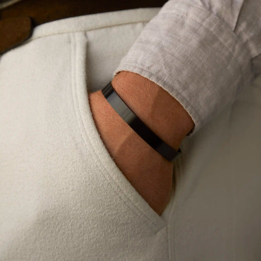 Annecy Matt Black Steel Bracelet
