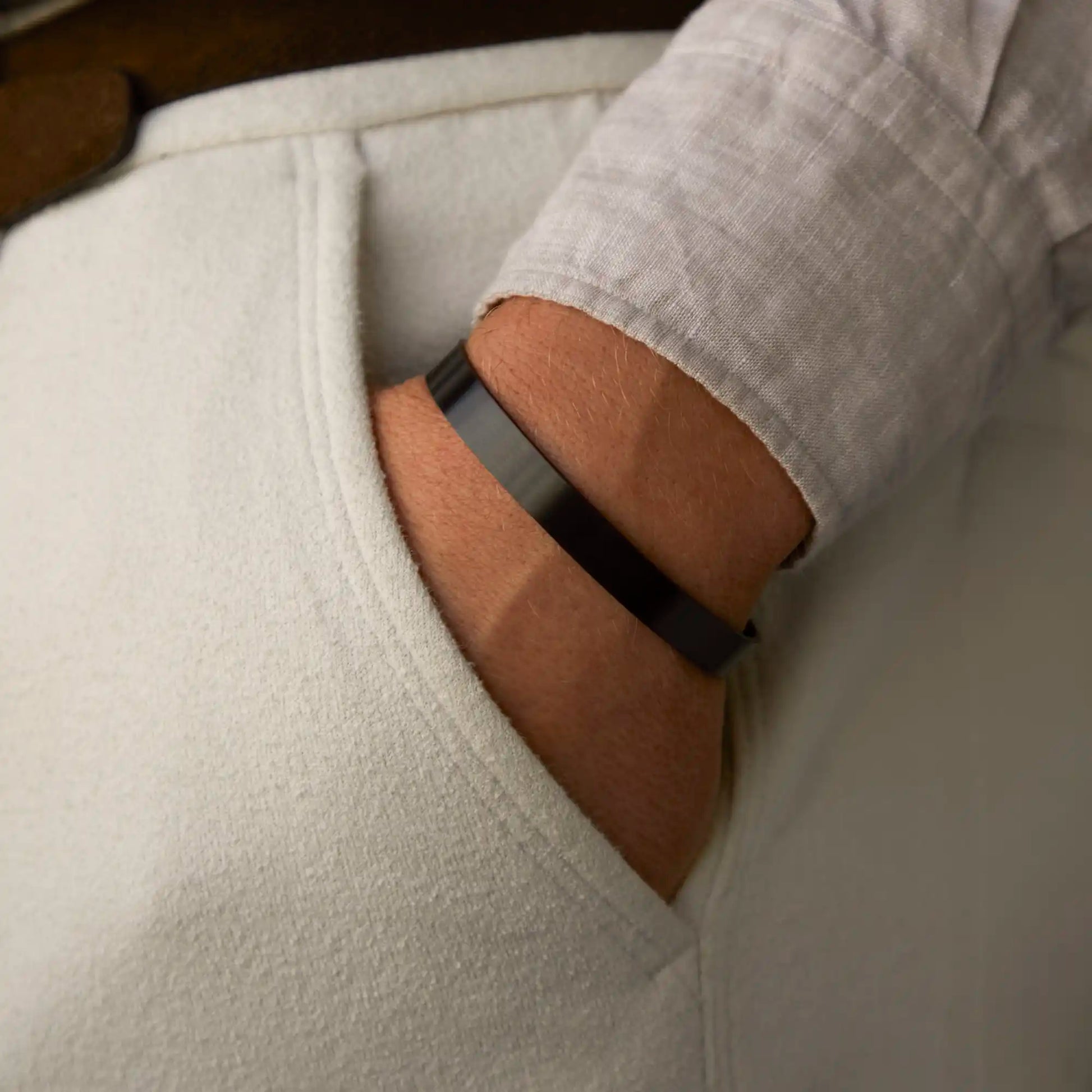 Annecy Matt Black Steel Bracelet