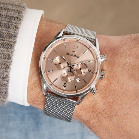Grand Combin chronograph mens watch and watch box gift set