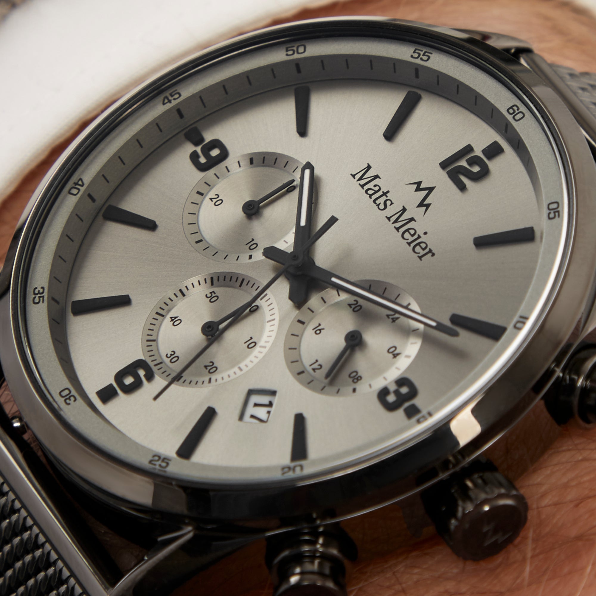 Grand Cornier chronograph men's watch gun metal colored – Mats Meier
