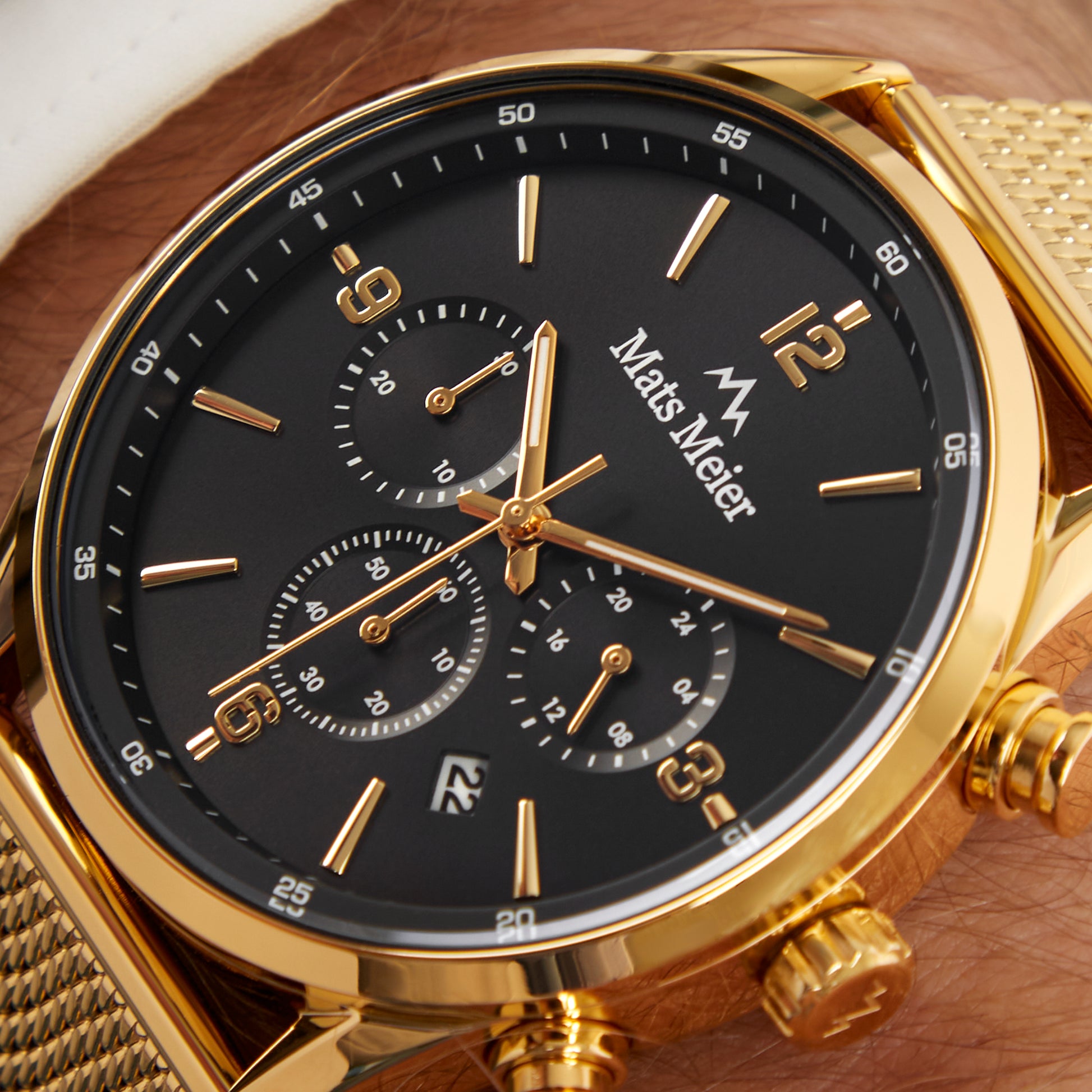 Grand Combin chronograph mens watch and watch box gift set