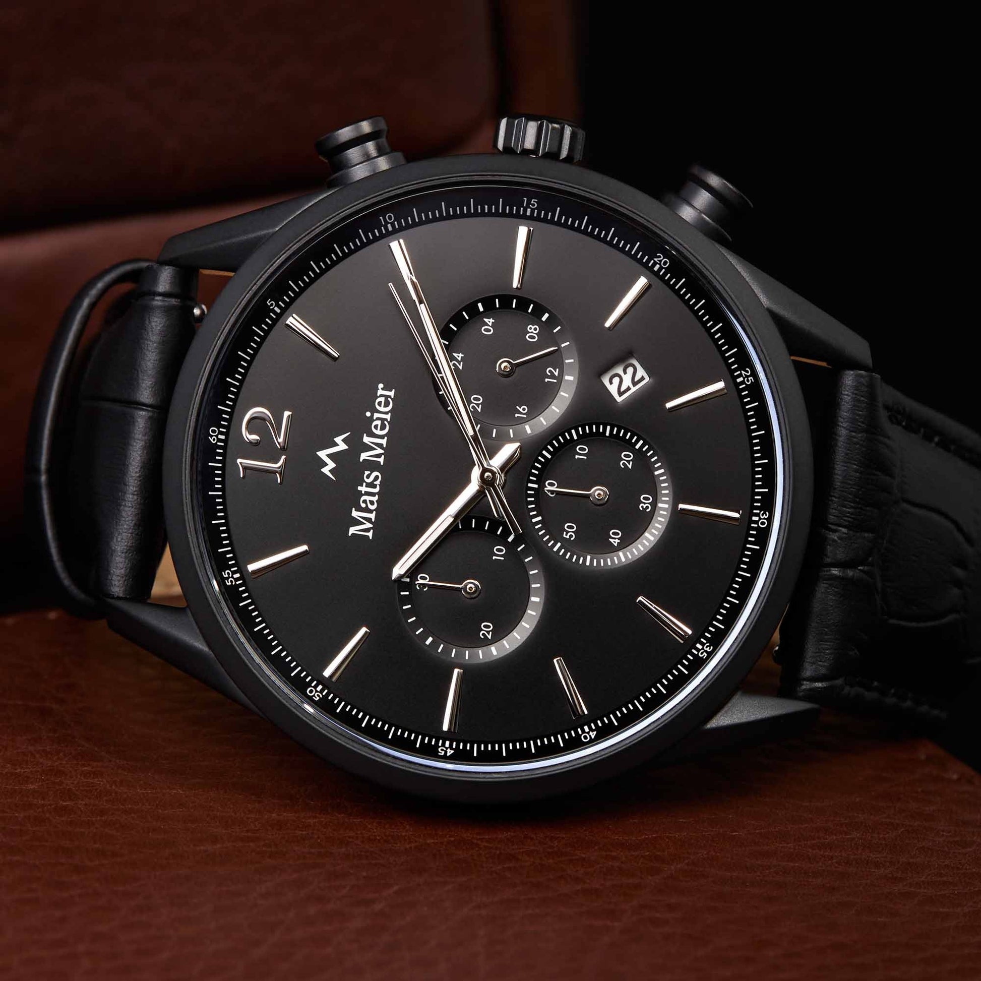 Grand Cornier chronograph mens watch matte black   