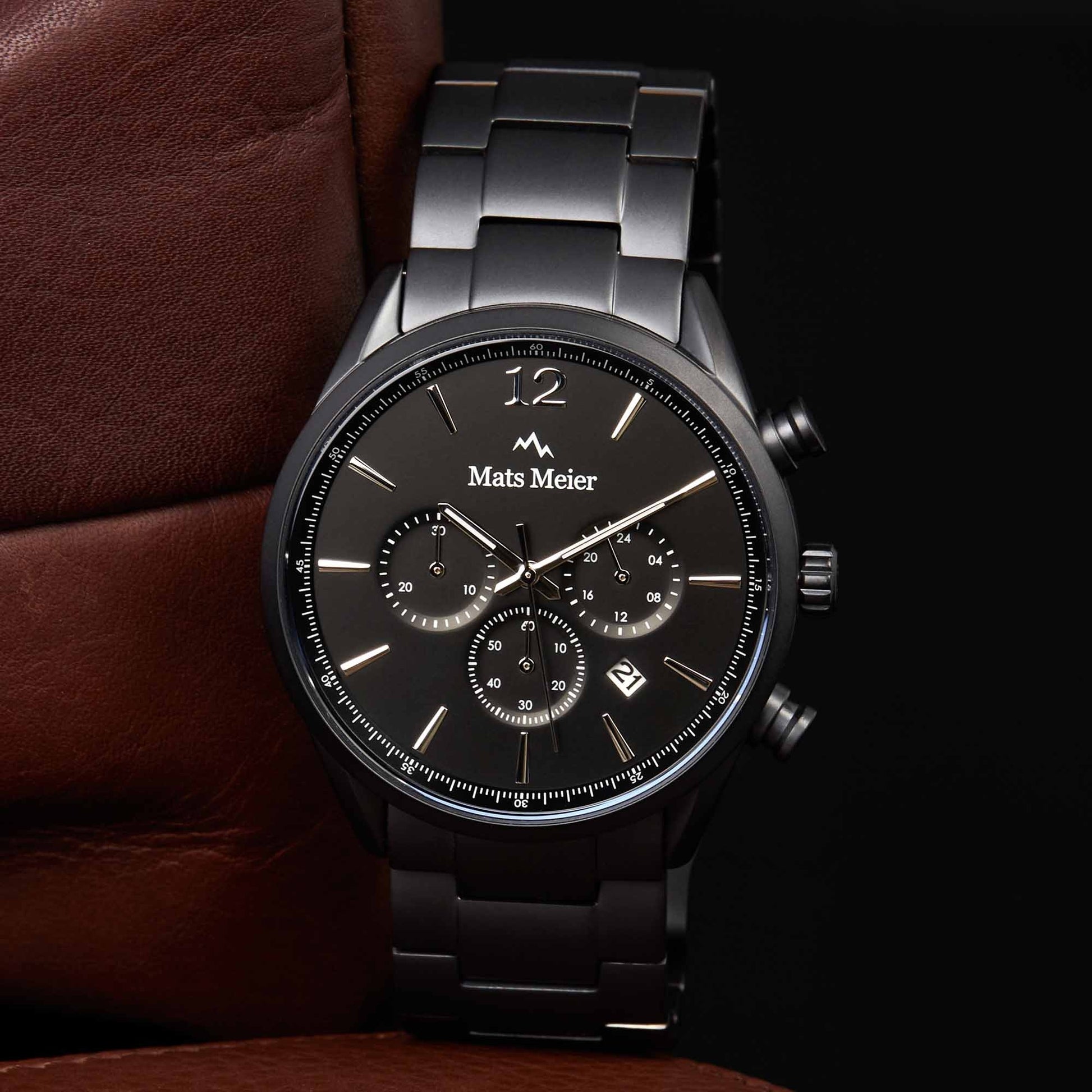 Grand Cornier chronograph mens watch matte black   
