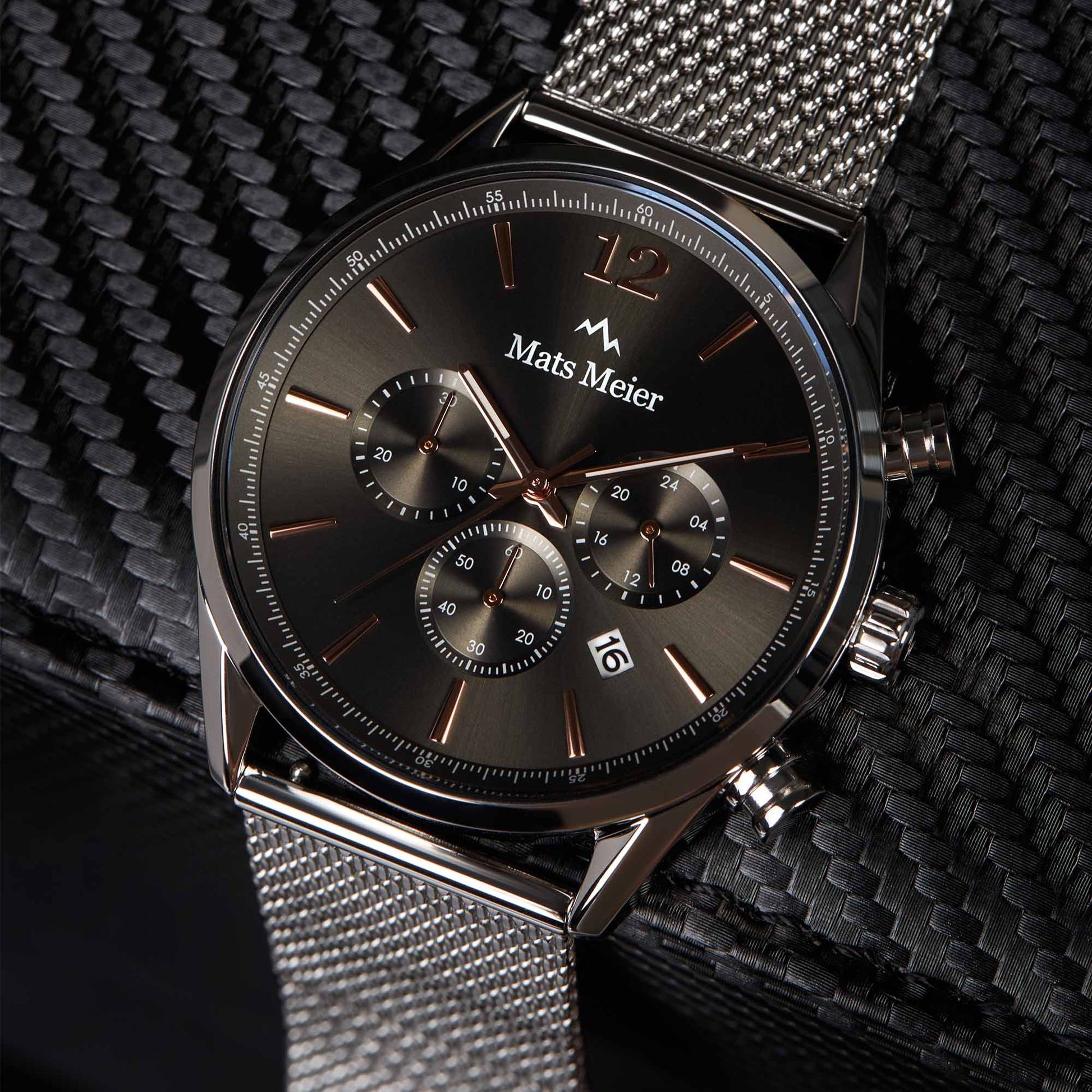 Grand Combin chronograph mens watch and watch box gift set