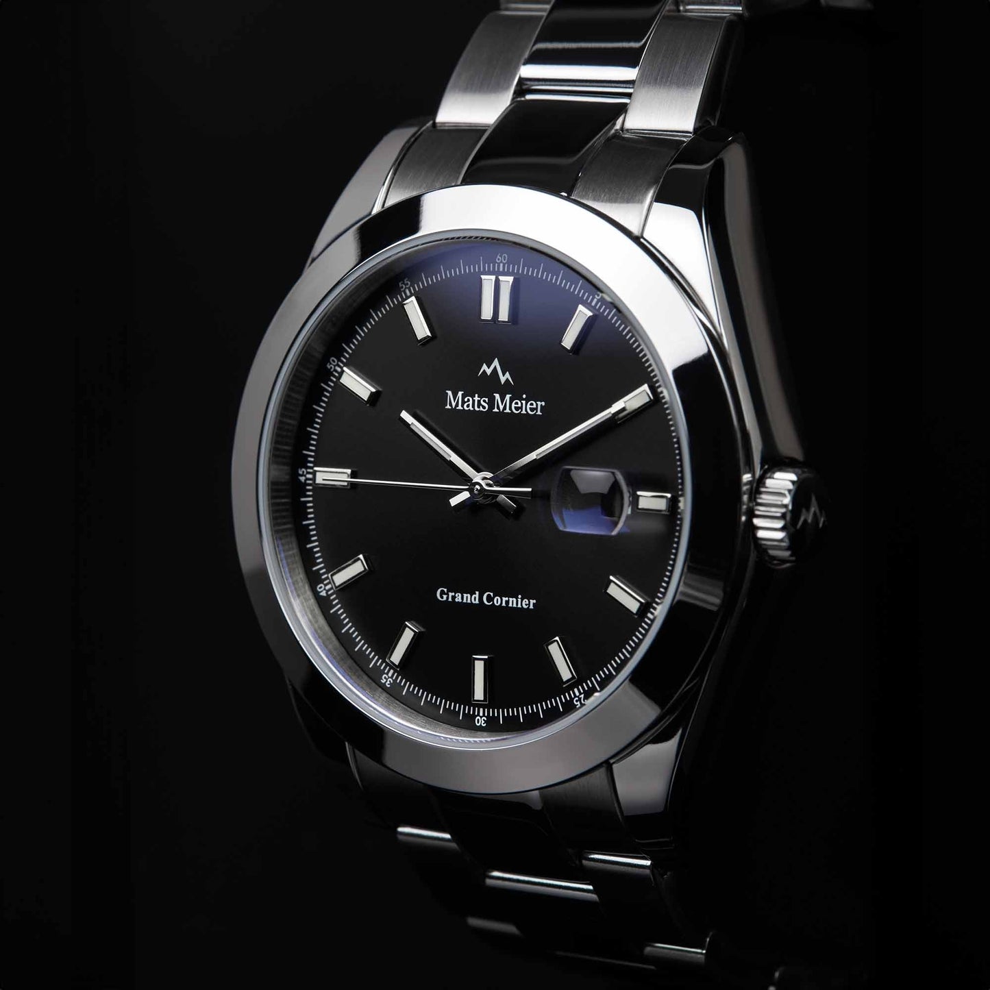 Grand Cornier mens watch silver coloured and black   