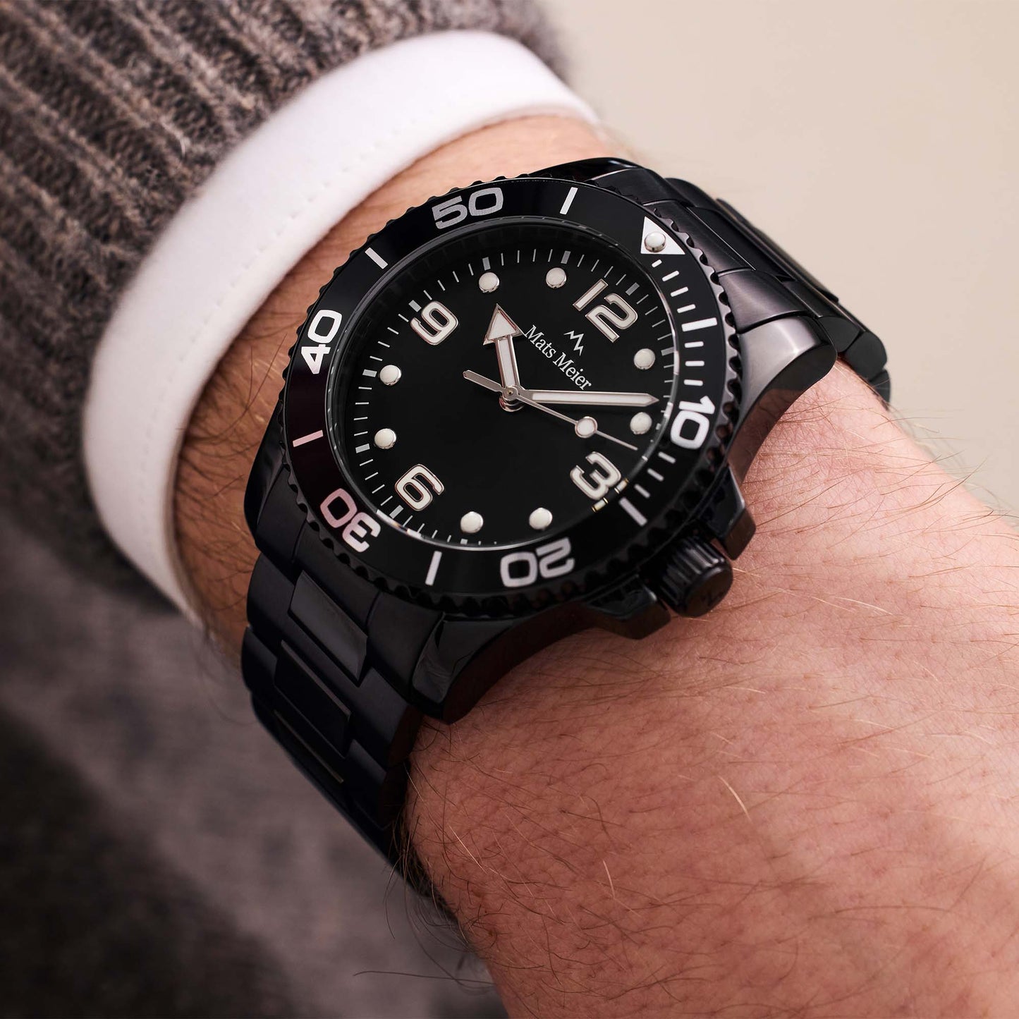 Grand Combin chronograph mens watch and watch box gift set