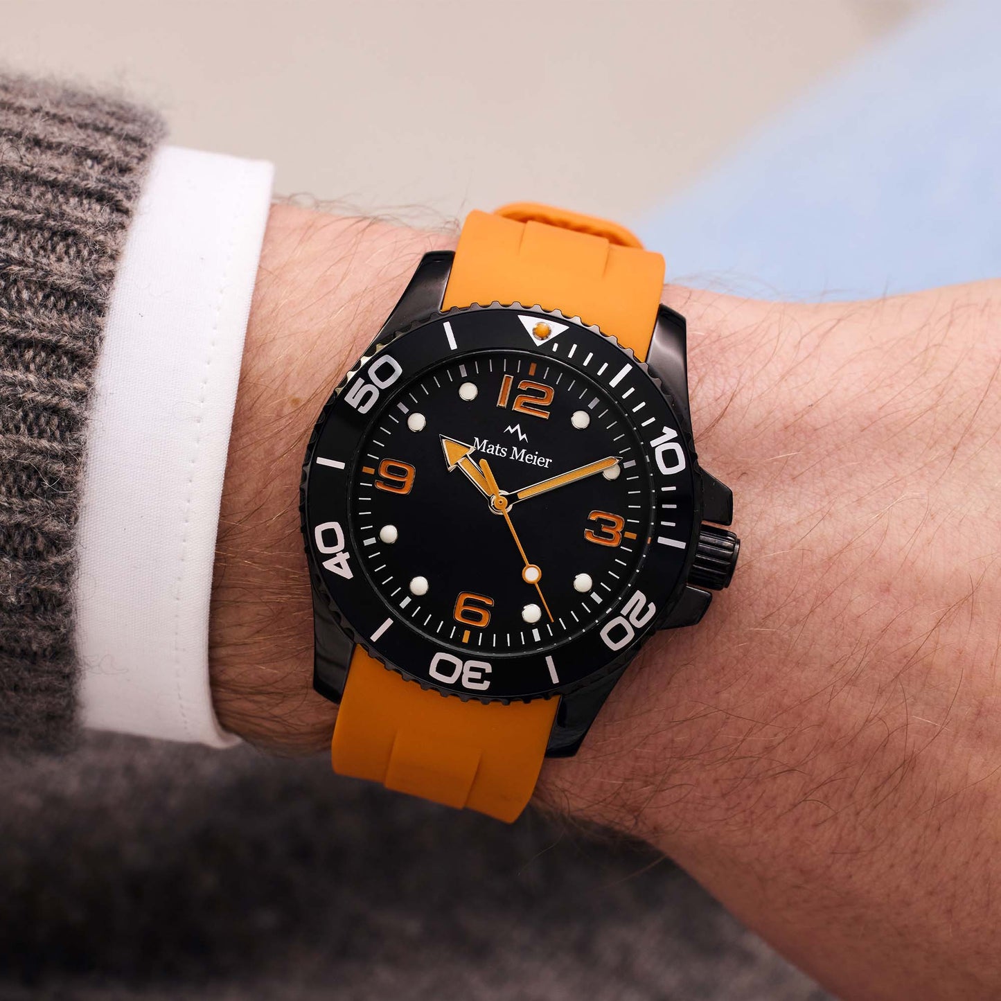 Grand Combin chronograph mens watch and watch box gift set