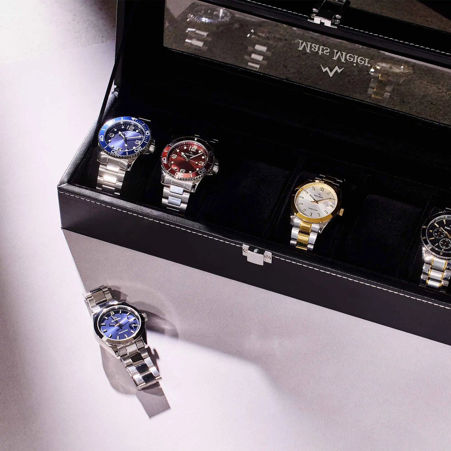 Grand Combin chronograph mens watch and watch box gift set