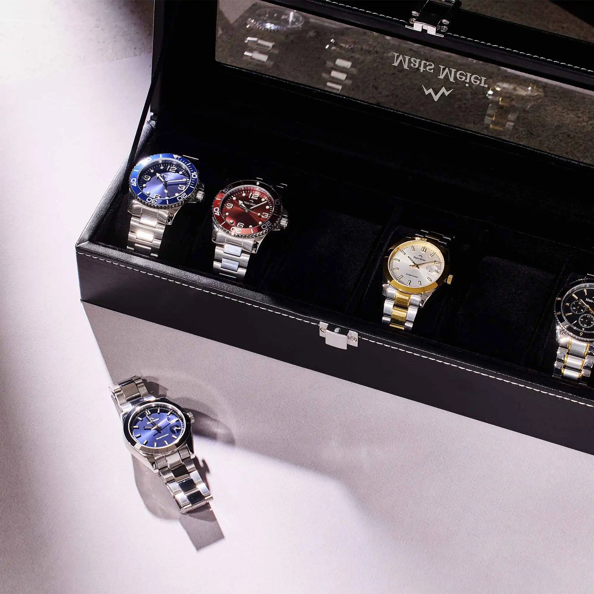 Grand Combin chronograph mens watch and watch box gift set