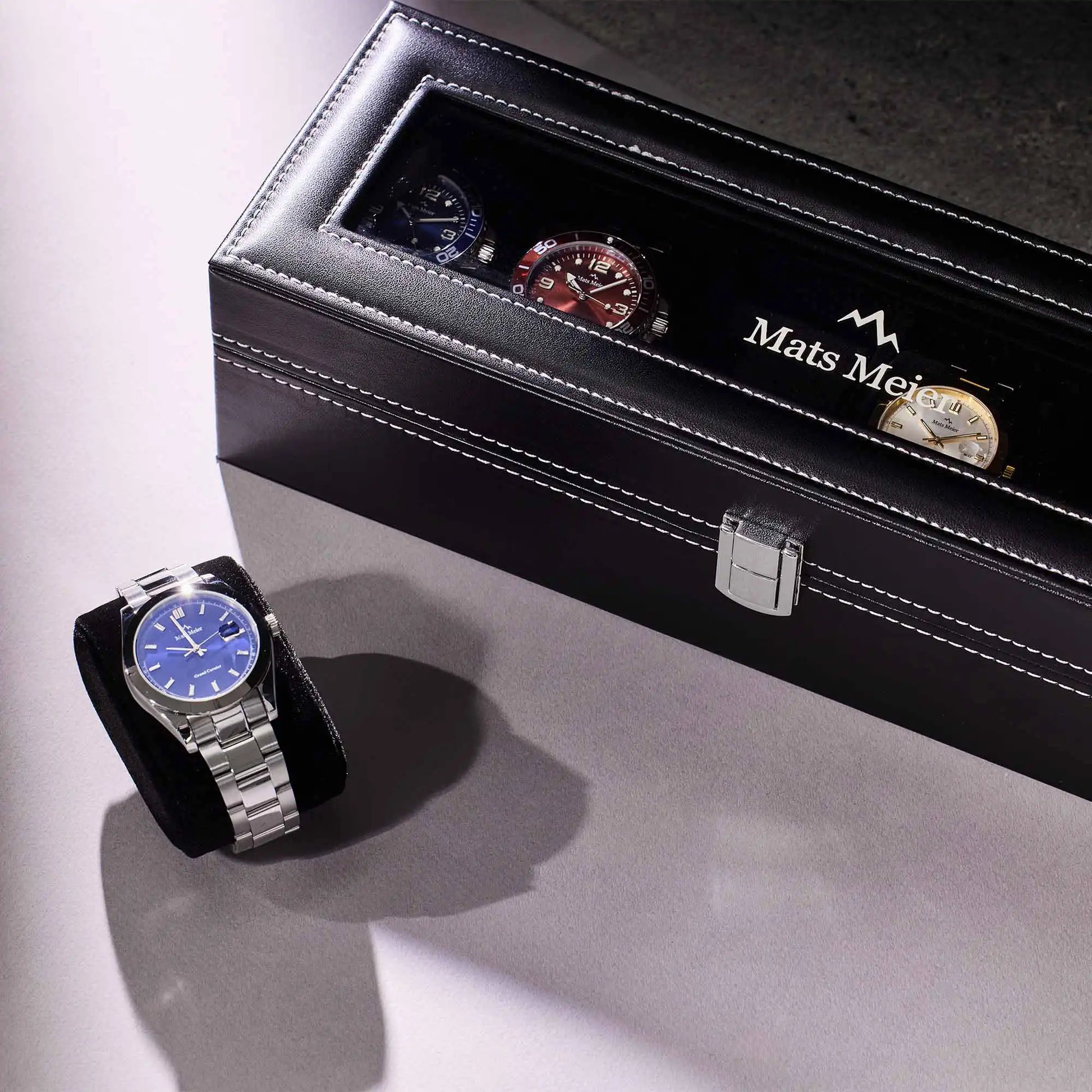 Grand Combin chronograph mens watch and watch box gift set