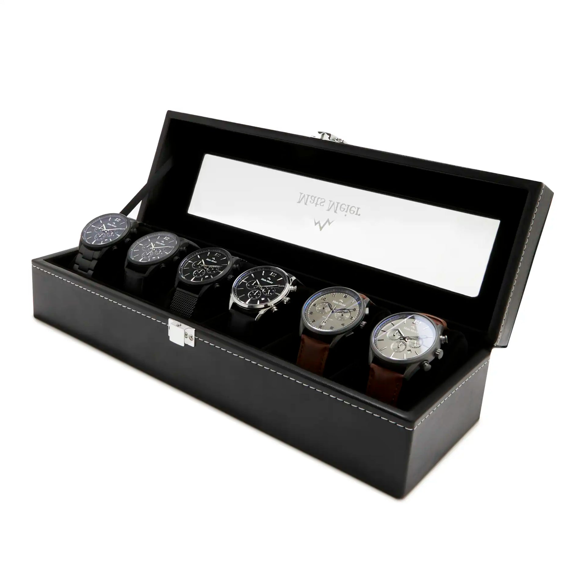 Mats Meier watch box black - 6 watches - MM-Watchbox-1915
