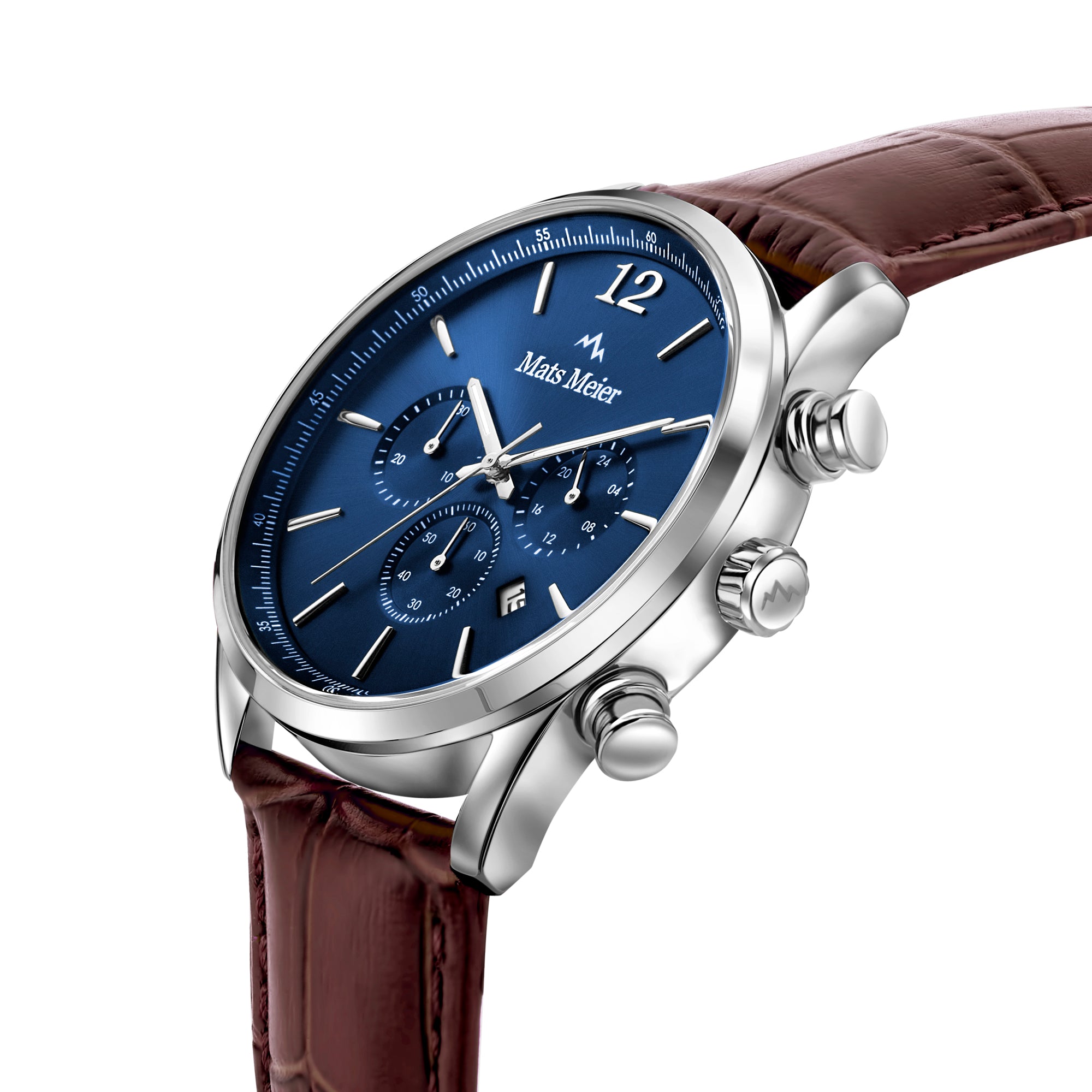 Grand Cornier chronograph watch blue/brown – Mats Meier