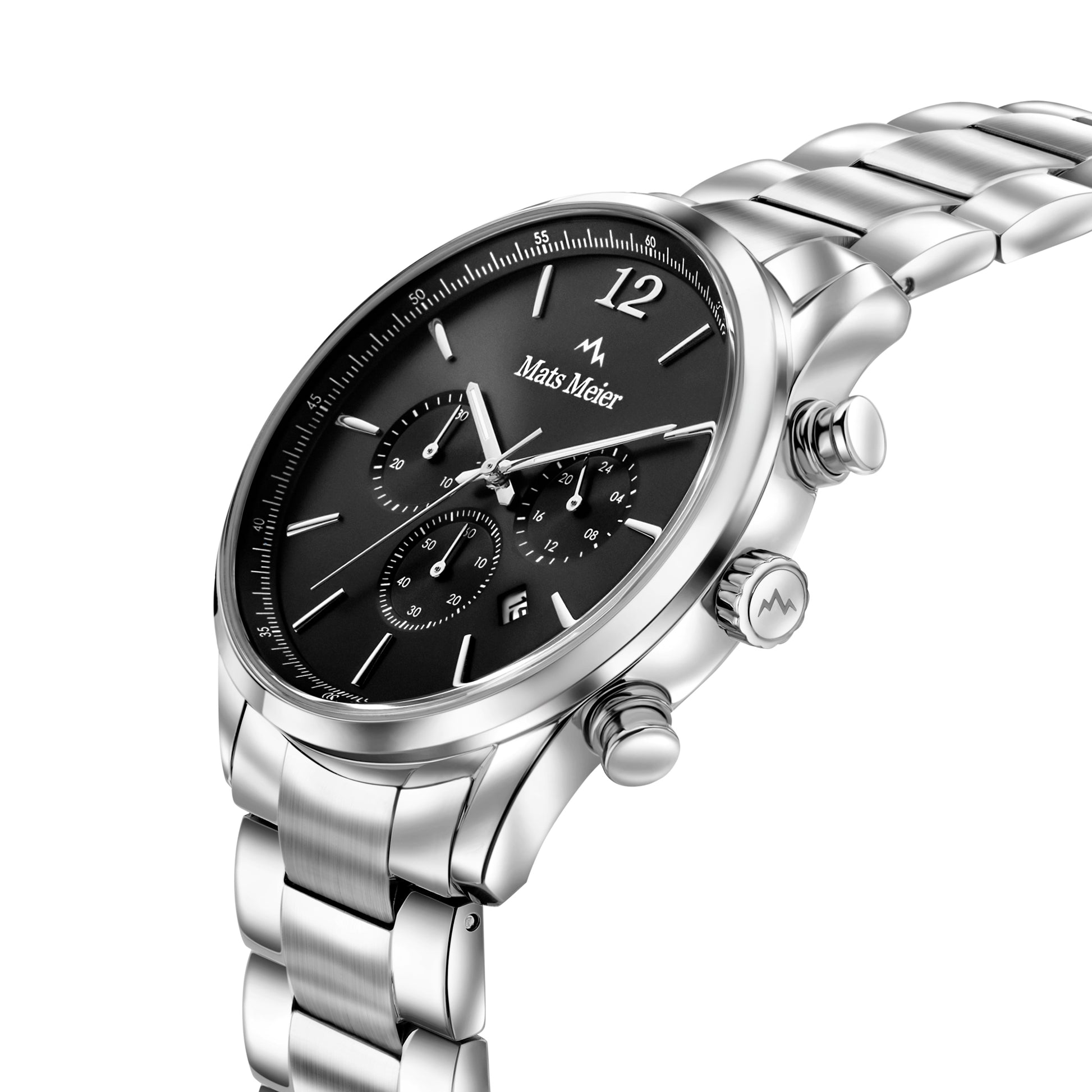 Grand Cornier chronograph mens watch black / silver colored   