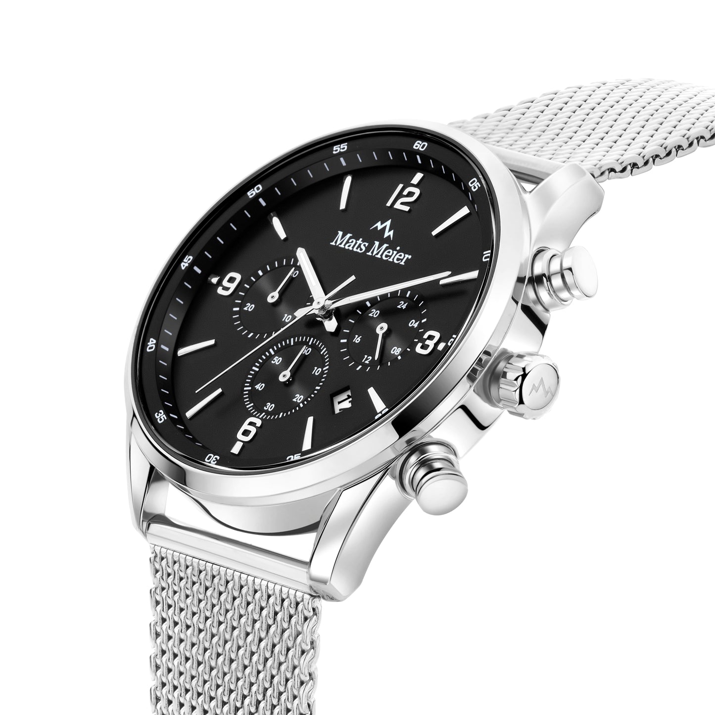 Grand Cornier chronograph men's watch silver colored with black