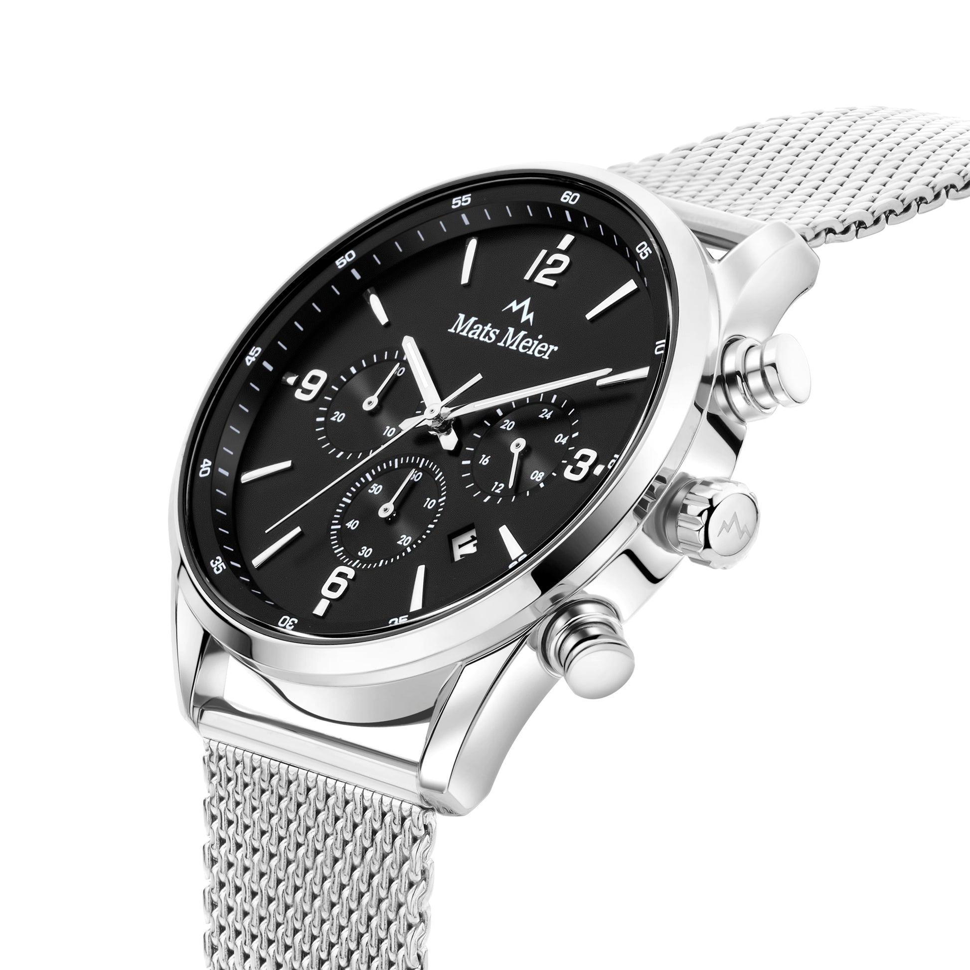 Grand Cornier chronograph men's watch silver colored with black