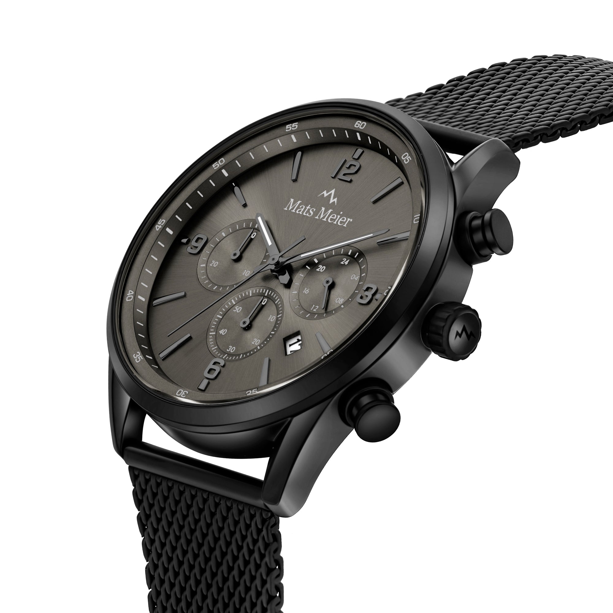 Grand Cornier chronograph men's watch matte black colored – Mats Meier