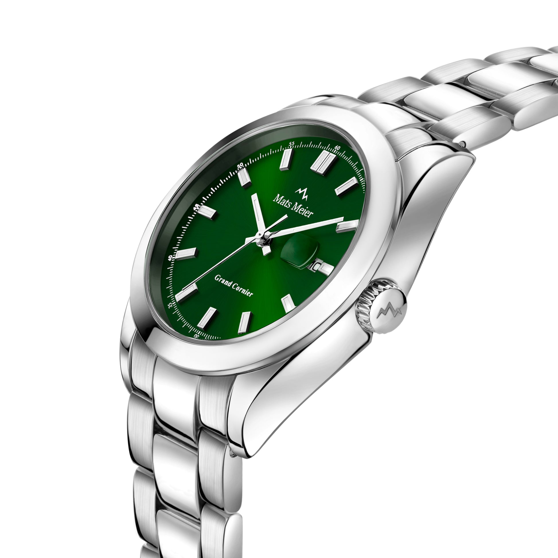 Grand Cornier mens watch silver coloured and green   