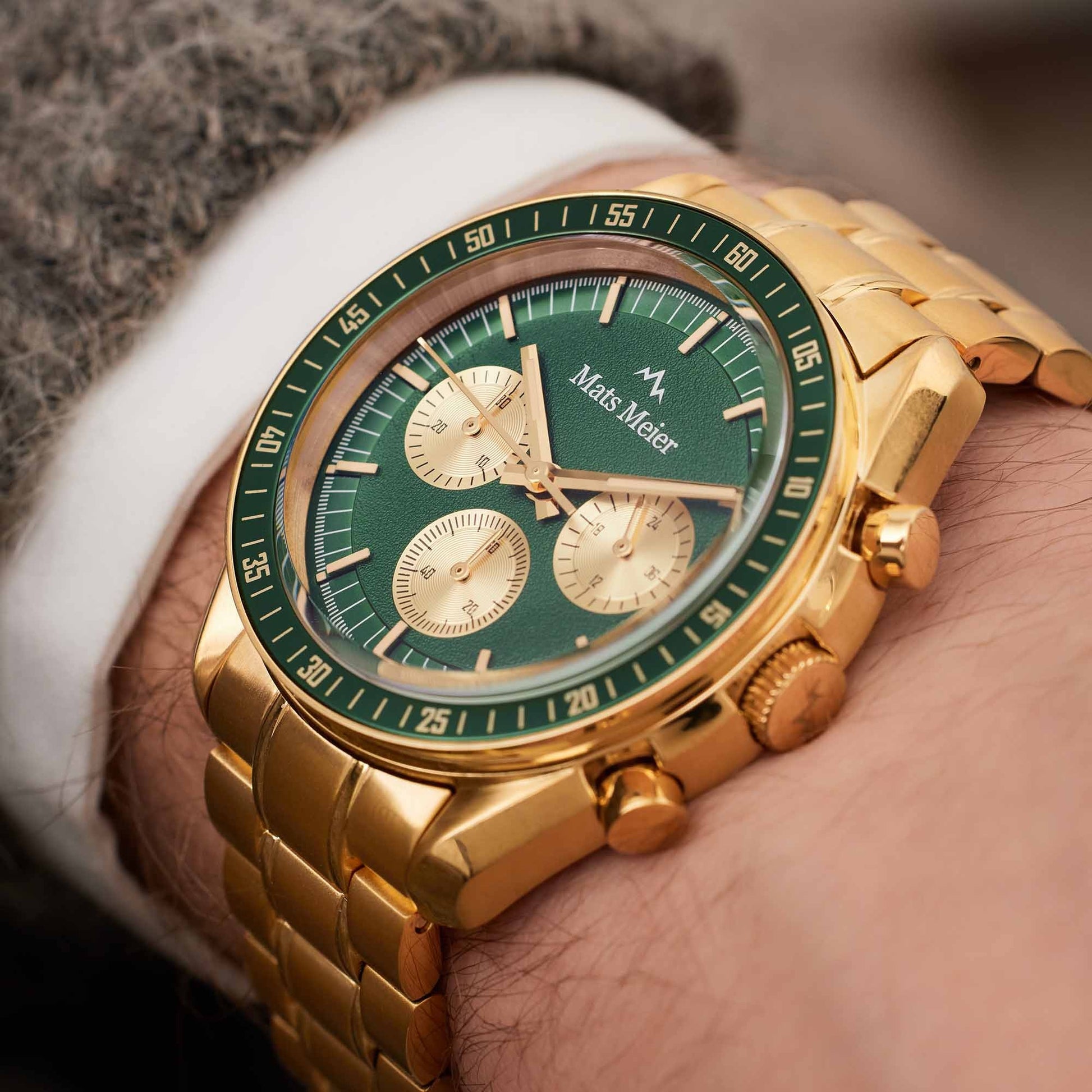 Grand Combin chronograph mens watch and watch box gift set