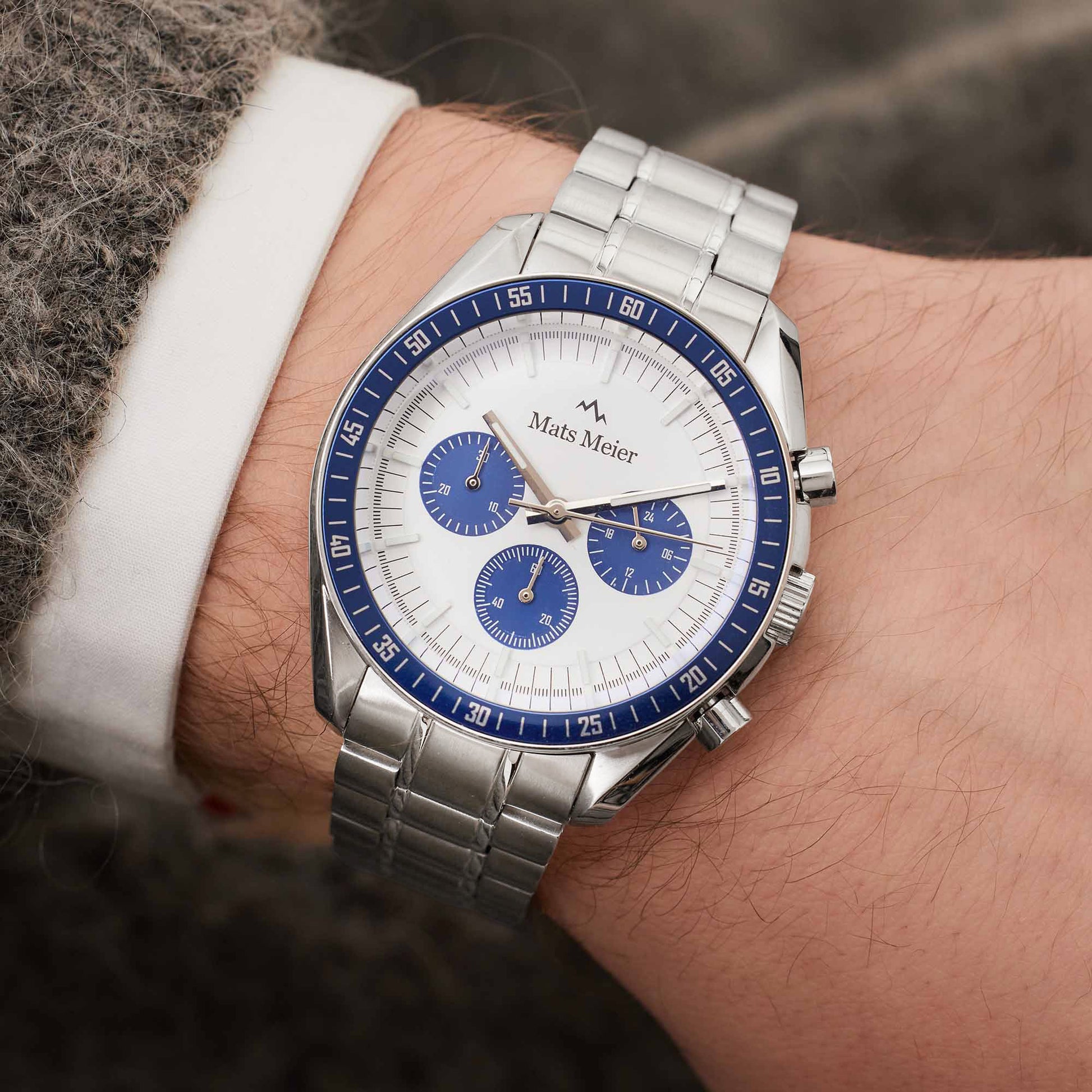 Grand Combin chronograph mens watch and watch box gift set
