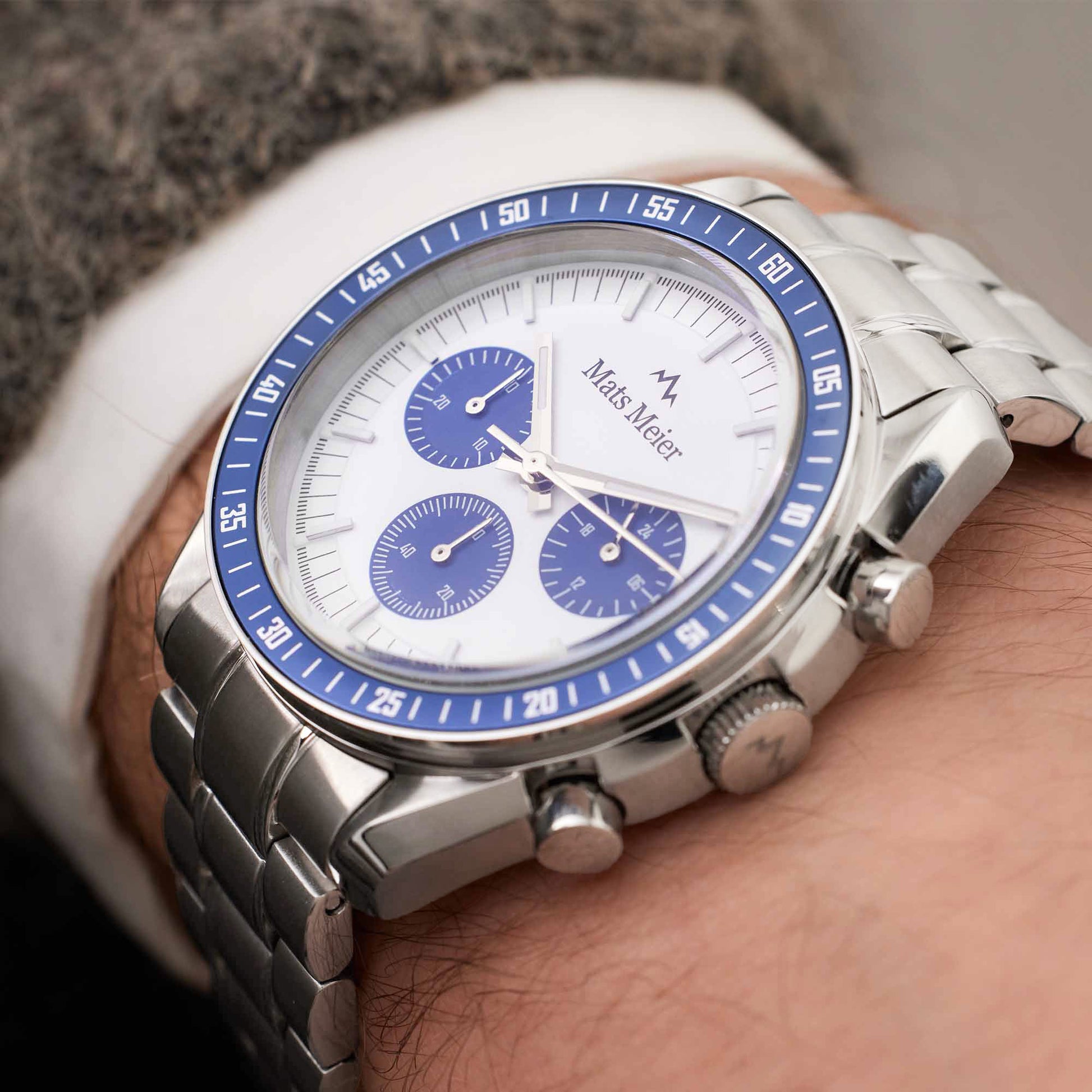 Grand Combin chronograph mens watch and watch box gift set