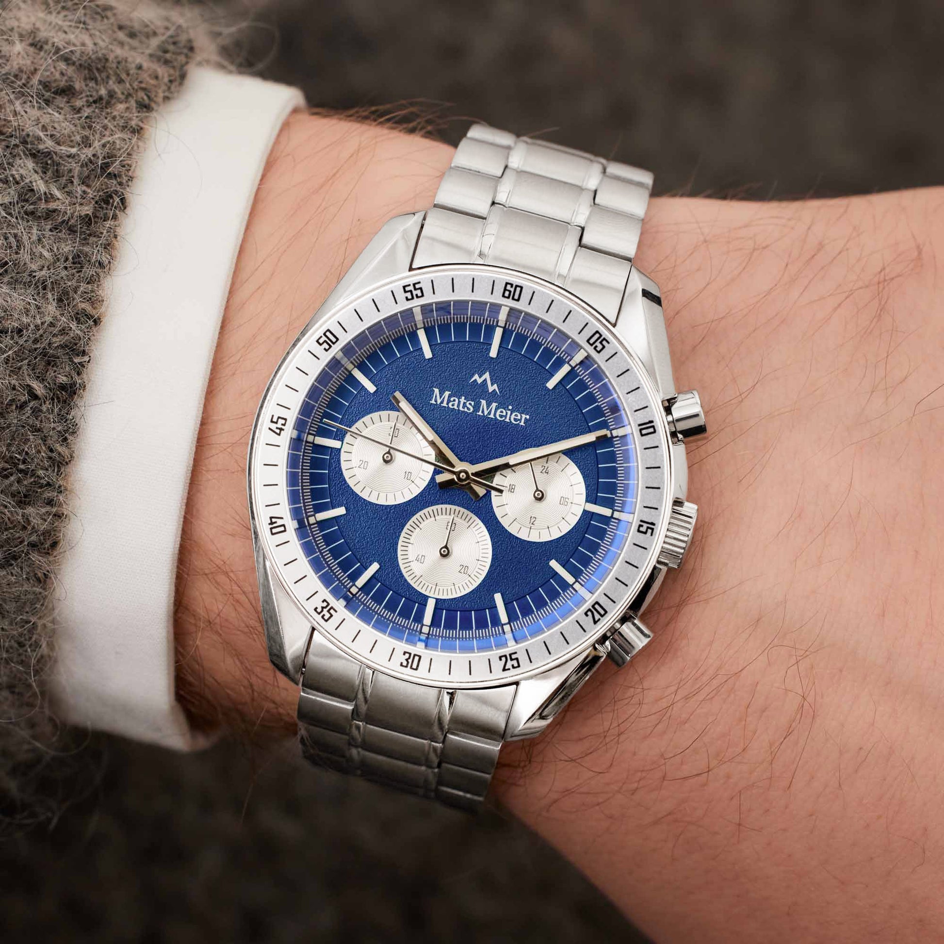Grand Combin chronograph mens watch and watch box gift set