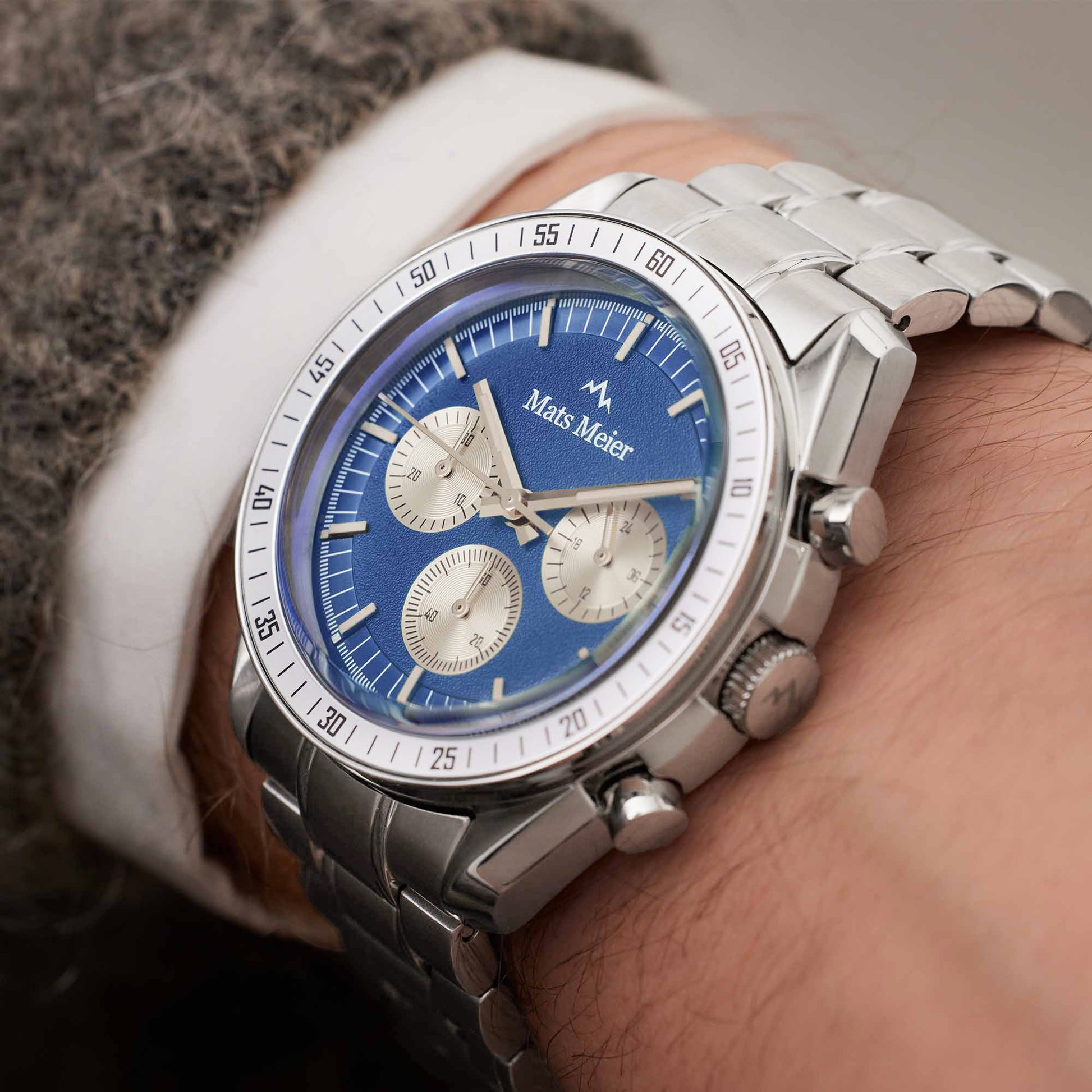 Grand Combin chronograph mens watch and watch box gift set