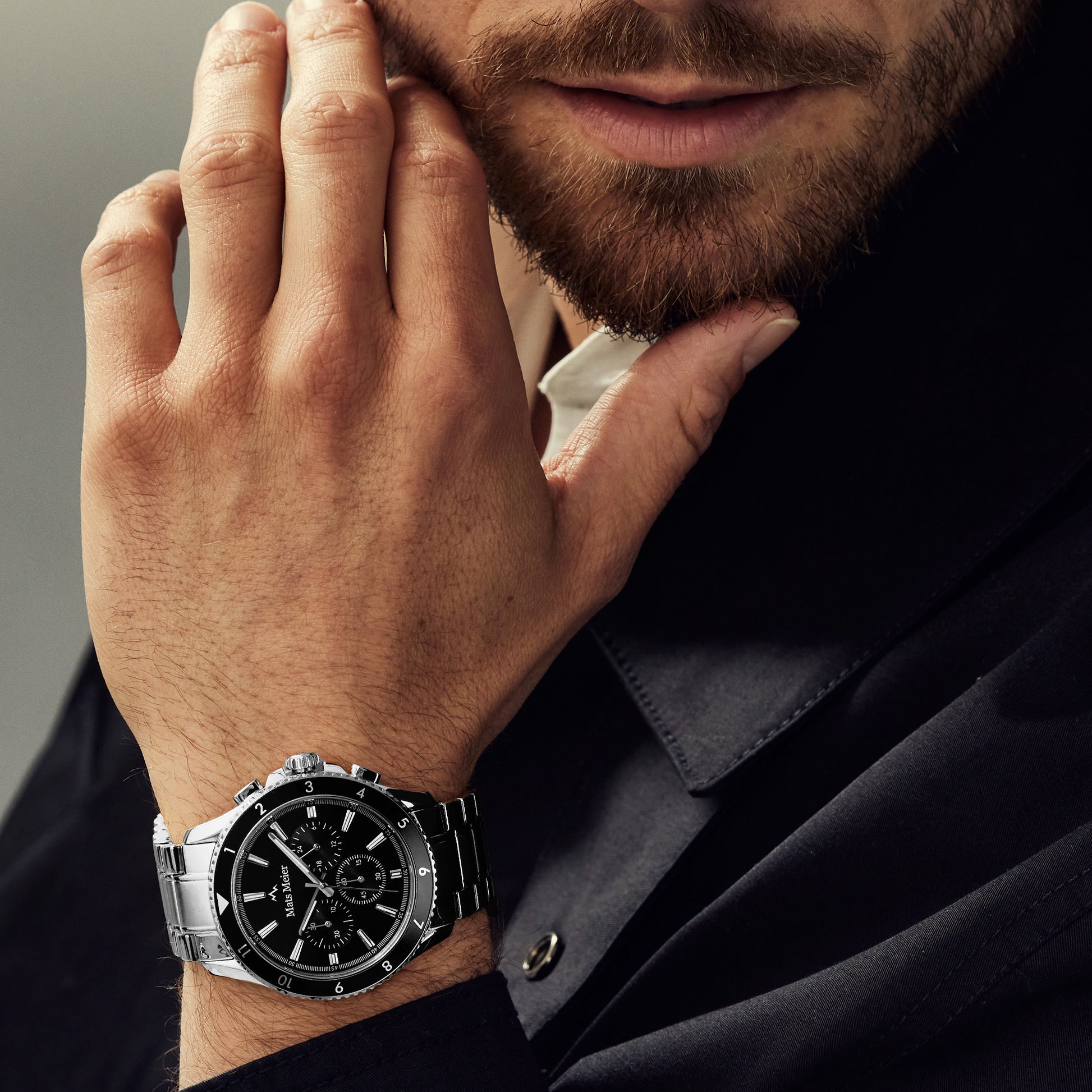 Grand Combin Chronohraph Mens Watch and watch box gift set