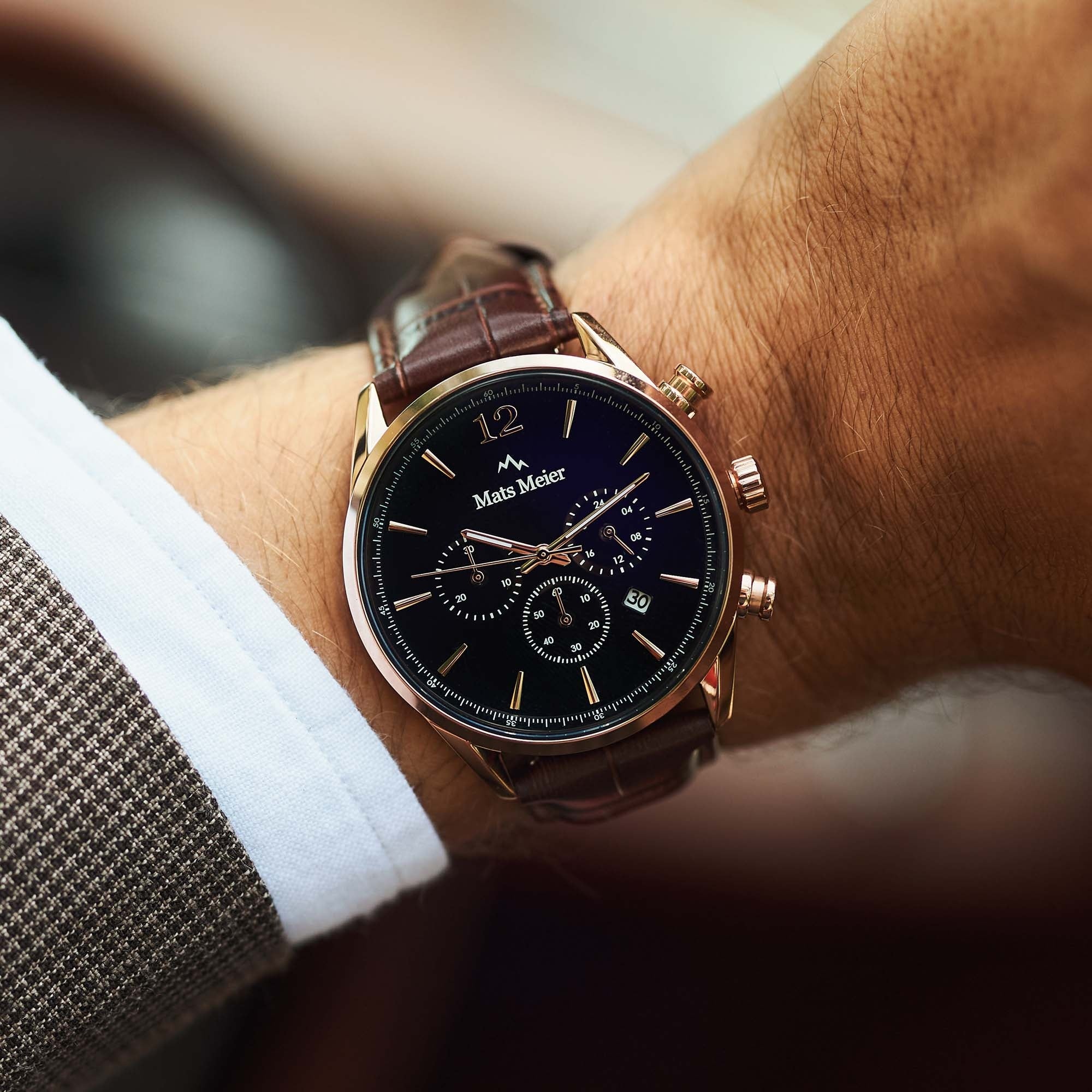Grand Cornier chronograph watch black brown Mats Meier
