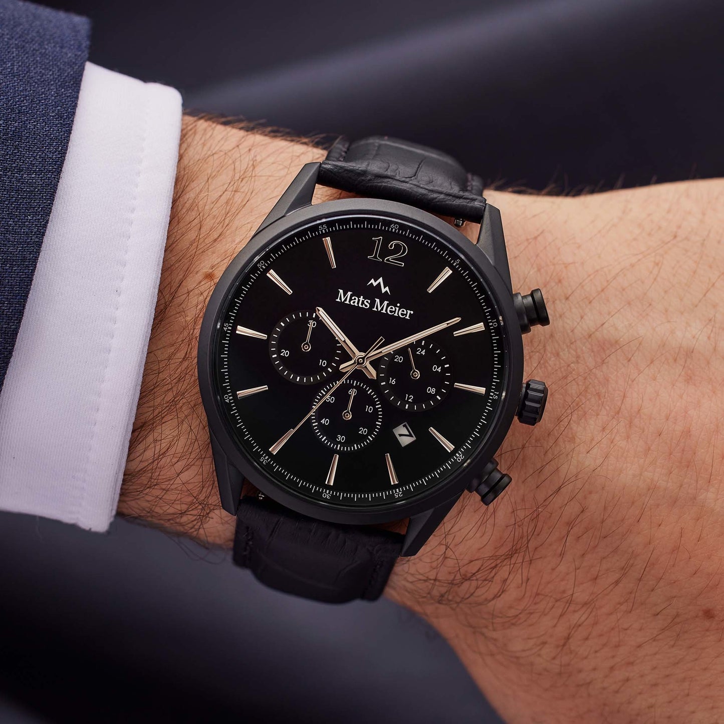Grand Cornier chronograph mens watch matte black   