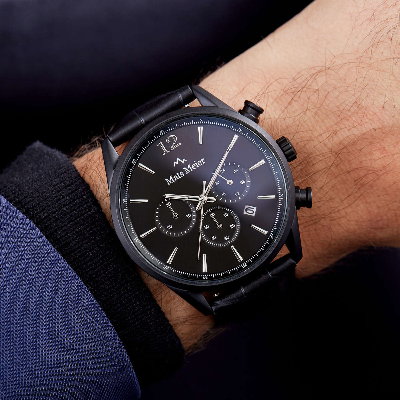 Grand Cornier chronograph mens watch matte black   