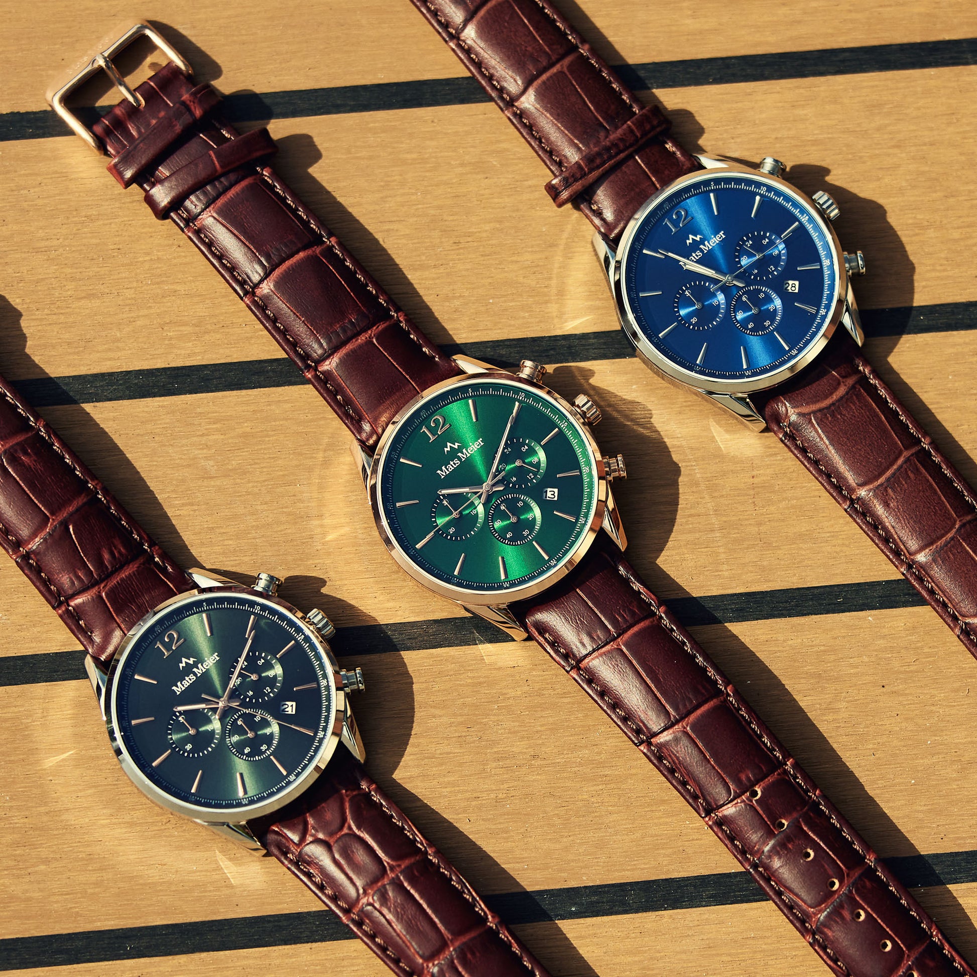 Grand Cornier chronograph mens watch blue / brown   