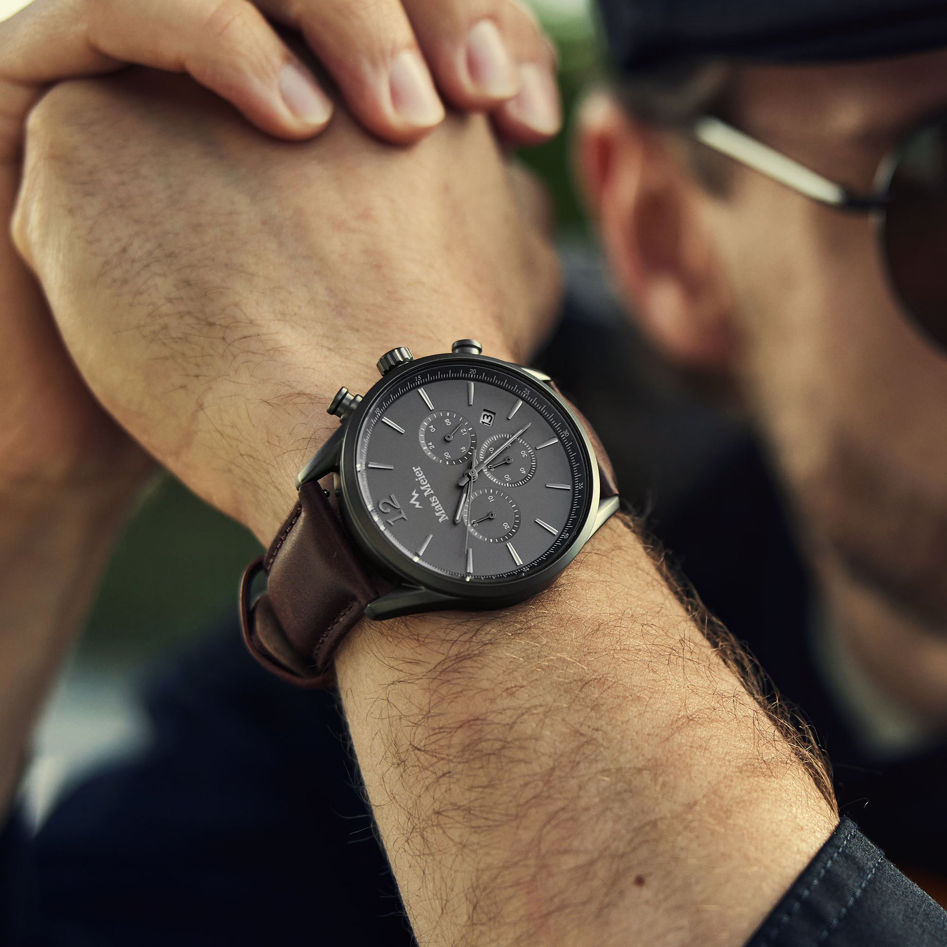 Grand Combin chronograph mens watch and watch box gift set   