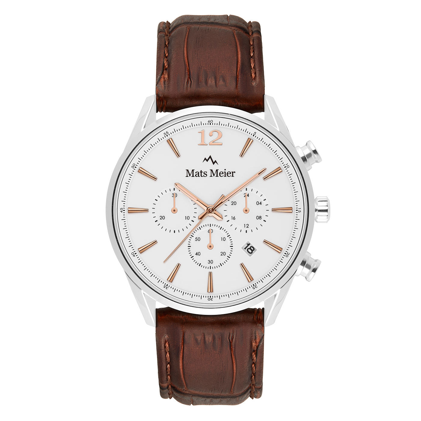 Grand Cornier chronograph mens watch white / brown   