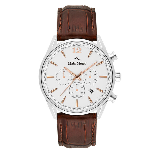 Grand Cornier chronograph mens watch white / brown   