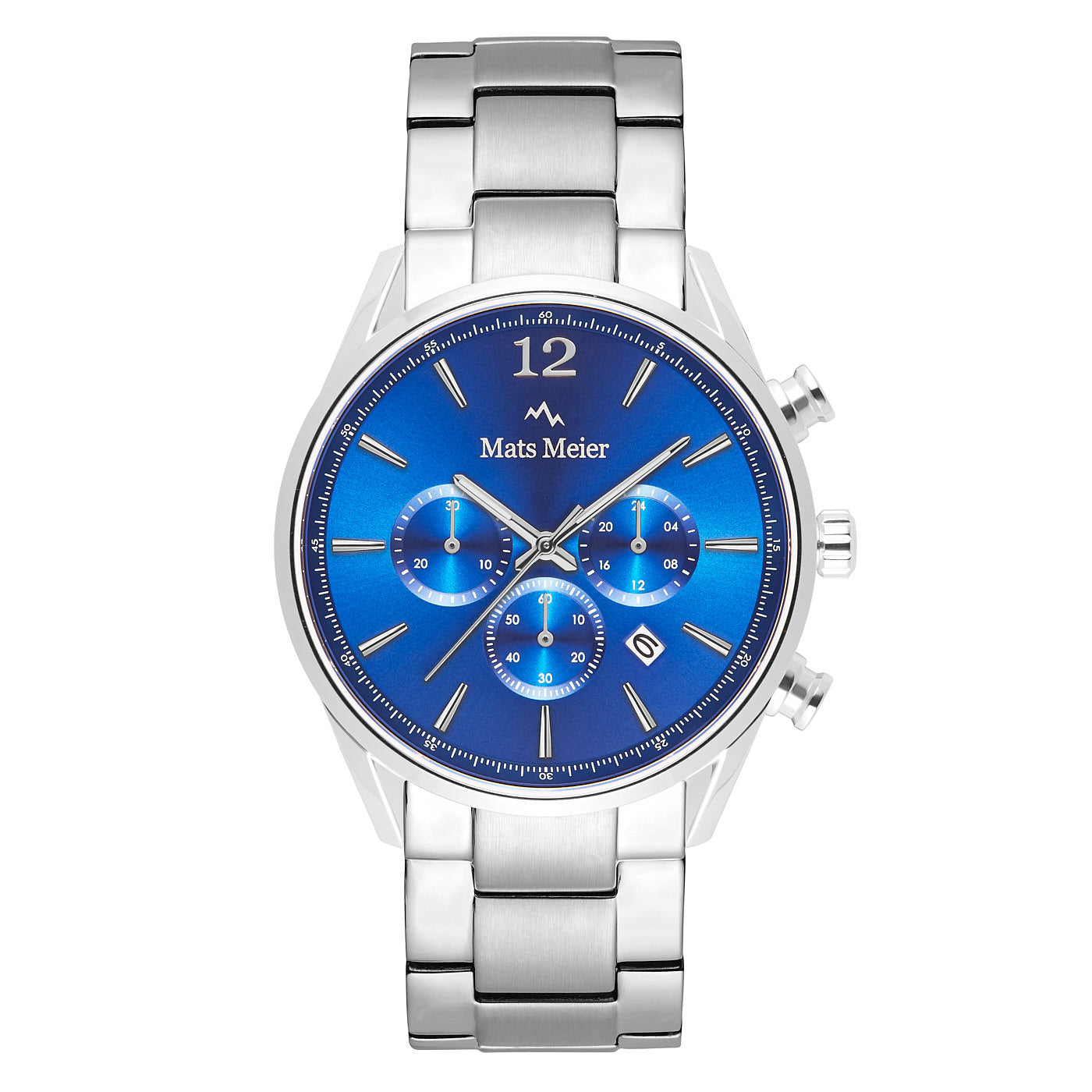 Grand Cornier chronograph mens watch blue / silver colored   