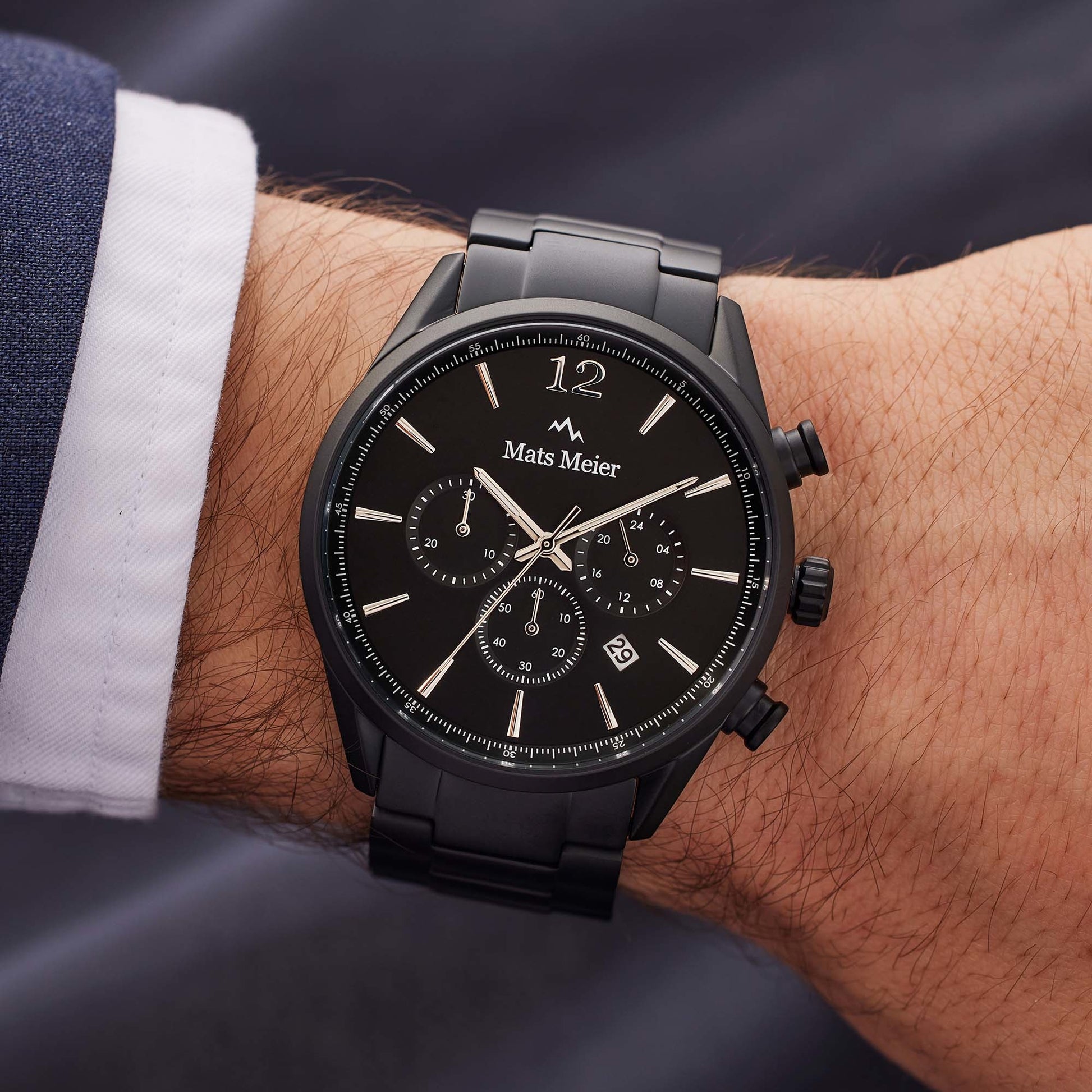 Grand Cornier chronograph mens watch matte black   