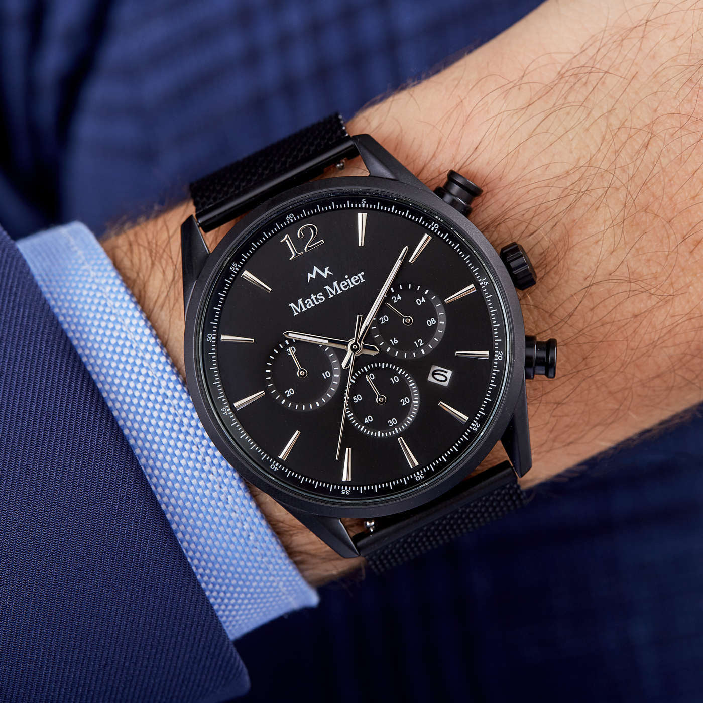 Grand Cornier chronograph mens watch matte black   