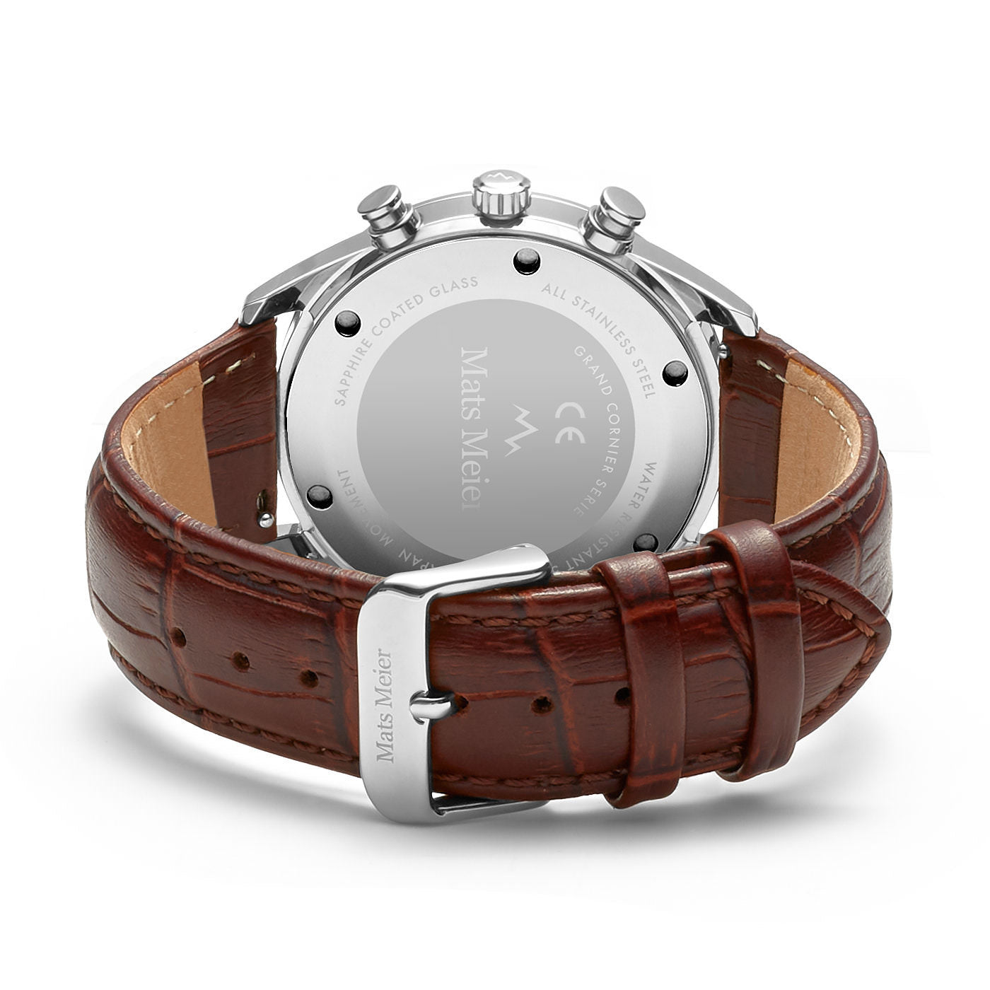 Grand Cornier chronograph mens watch green / silver colored / brown   