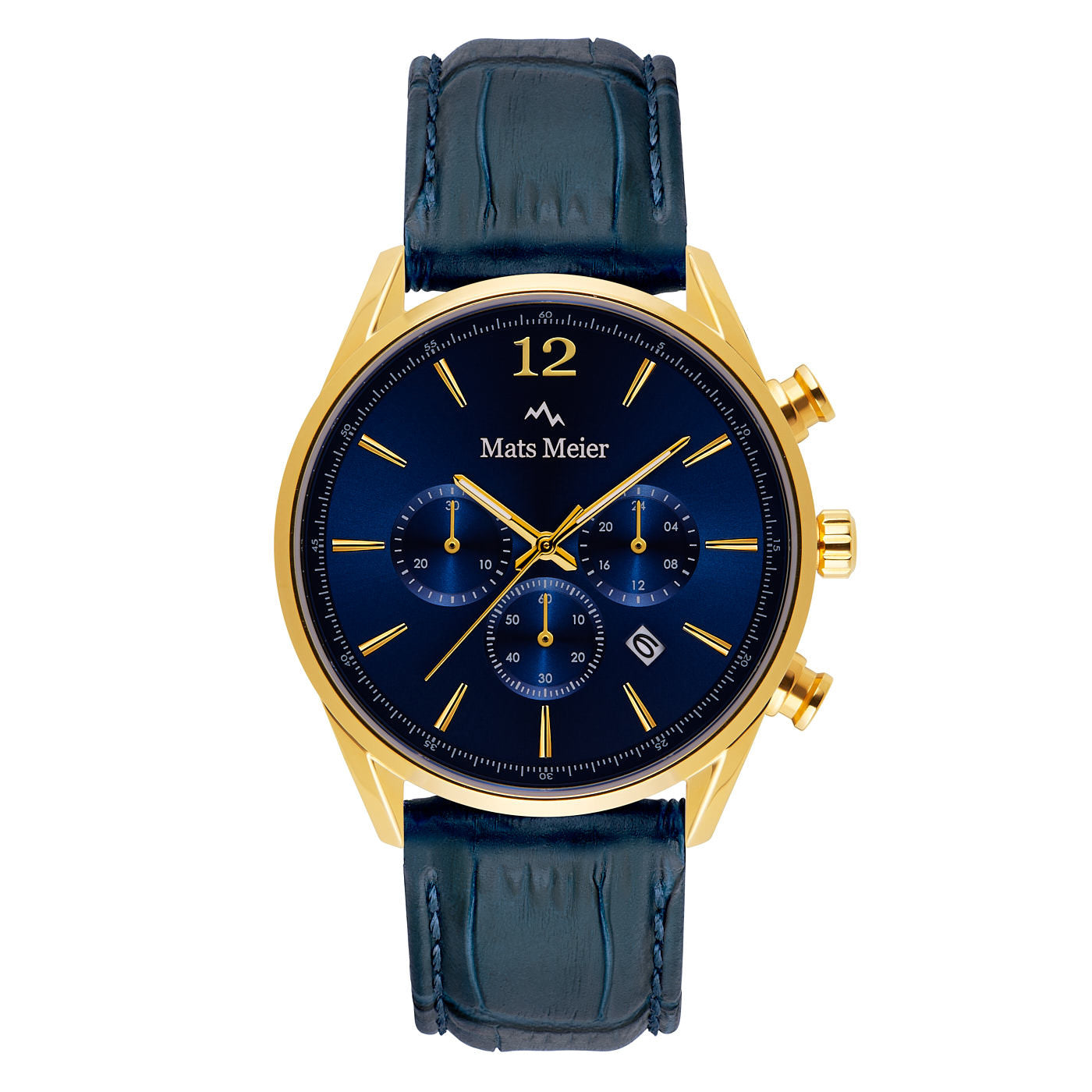 Grand Cornier chronograph mens watch blue / gold colored   