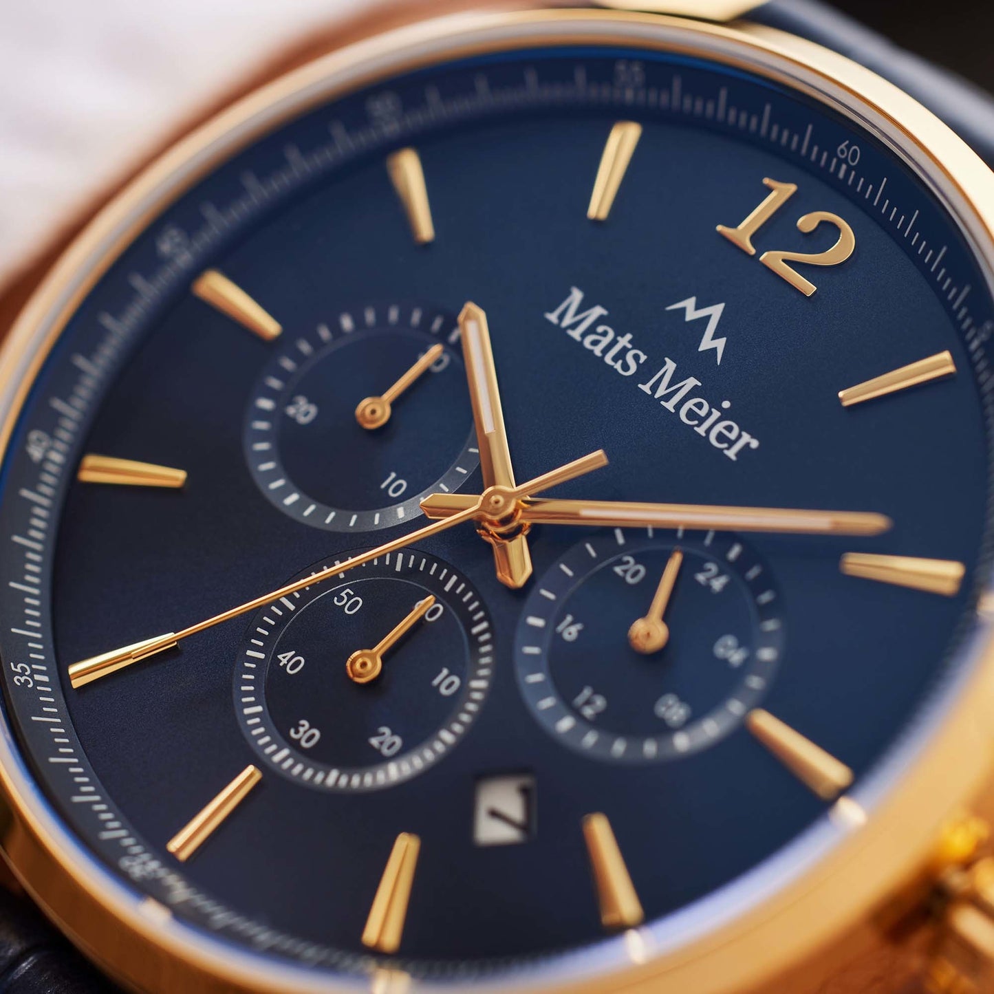 Grand Cornier chronograph mens watch blue / gold colored   