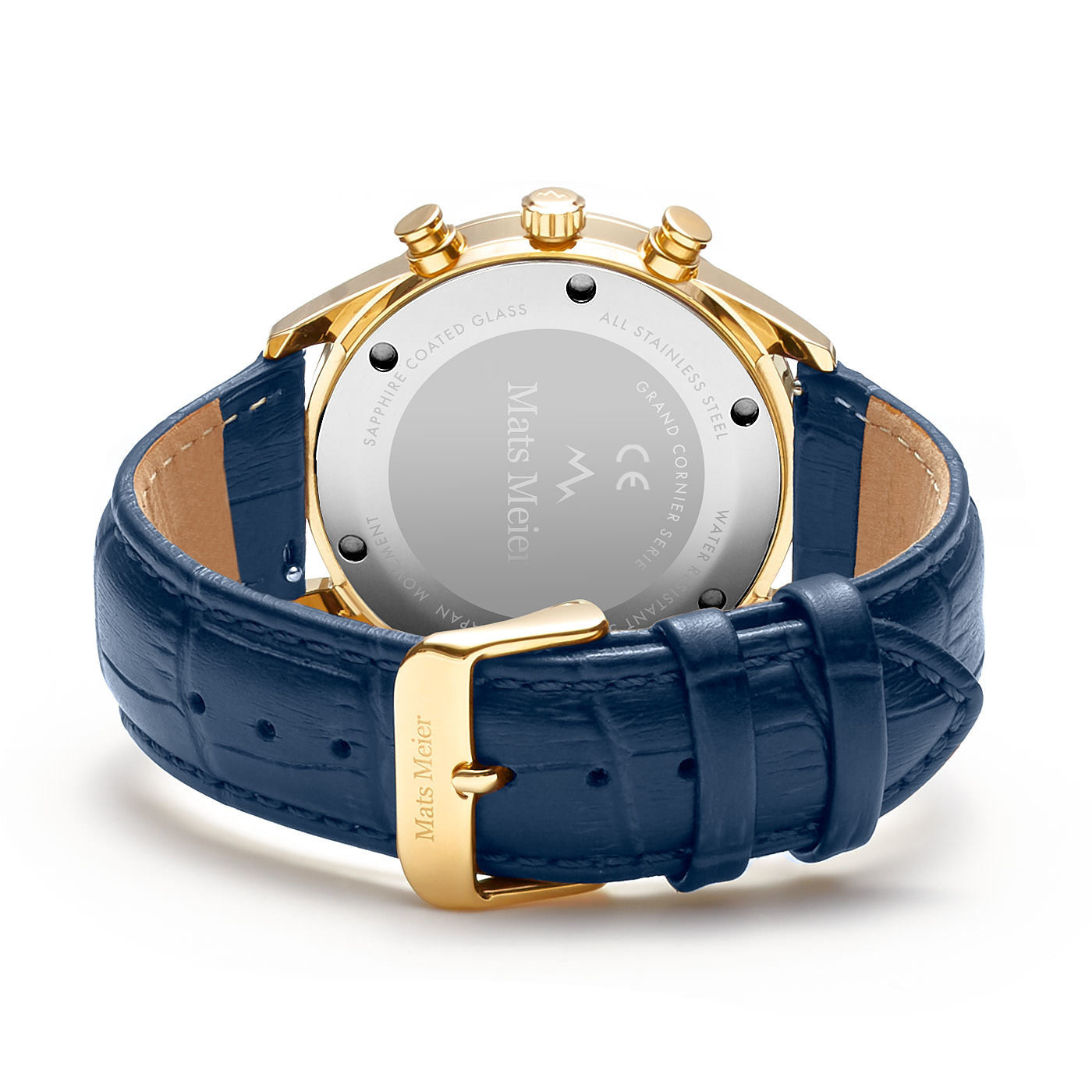 Grand Cornier chronograph mens watch blue / gold colored   