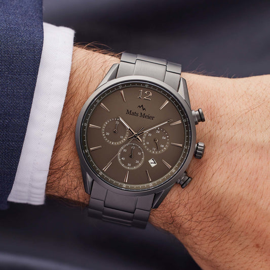 Grand Cornier chronograph mens watch gunmetal   