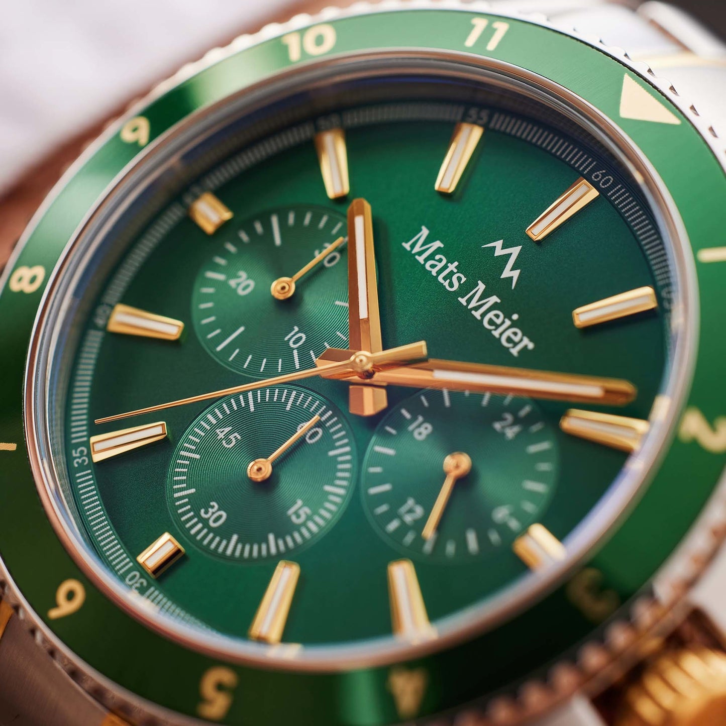 Ponte Dei Salti Chronohraph Mens Watch Silver / Green   
